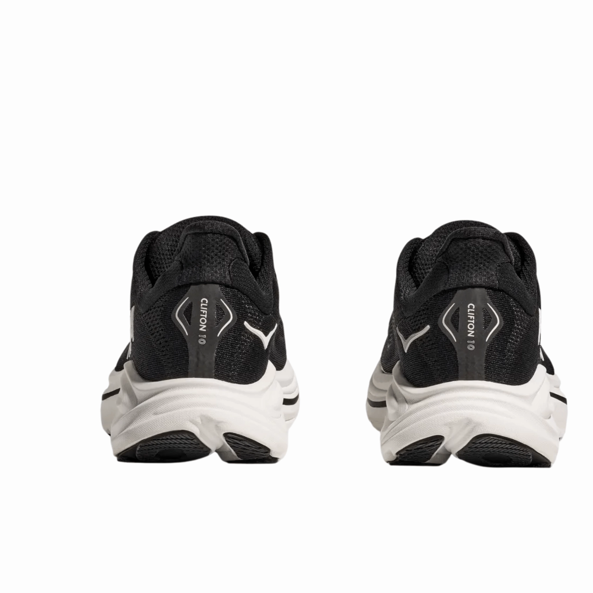 Waffle Traction Outsole HOKA Men's Clifton 10 Running Shoes - Black/White