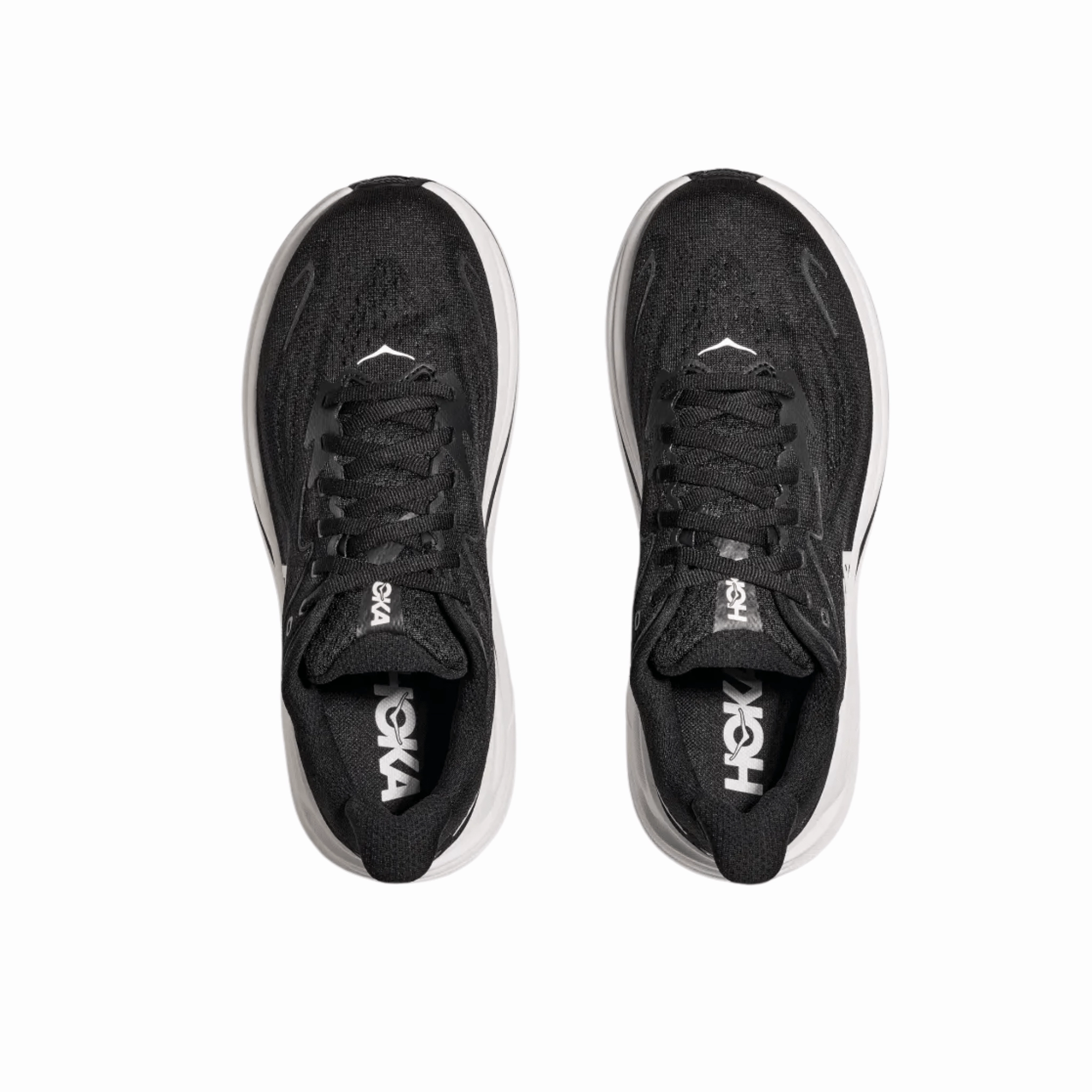 Anti Friction Neutral Stride Design HOKA Men's Clifton 10 Running Shoes - Black/White