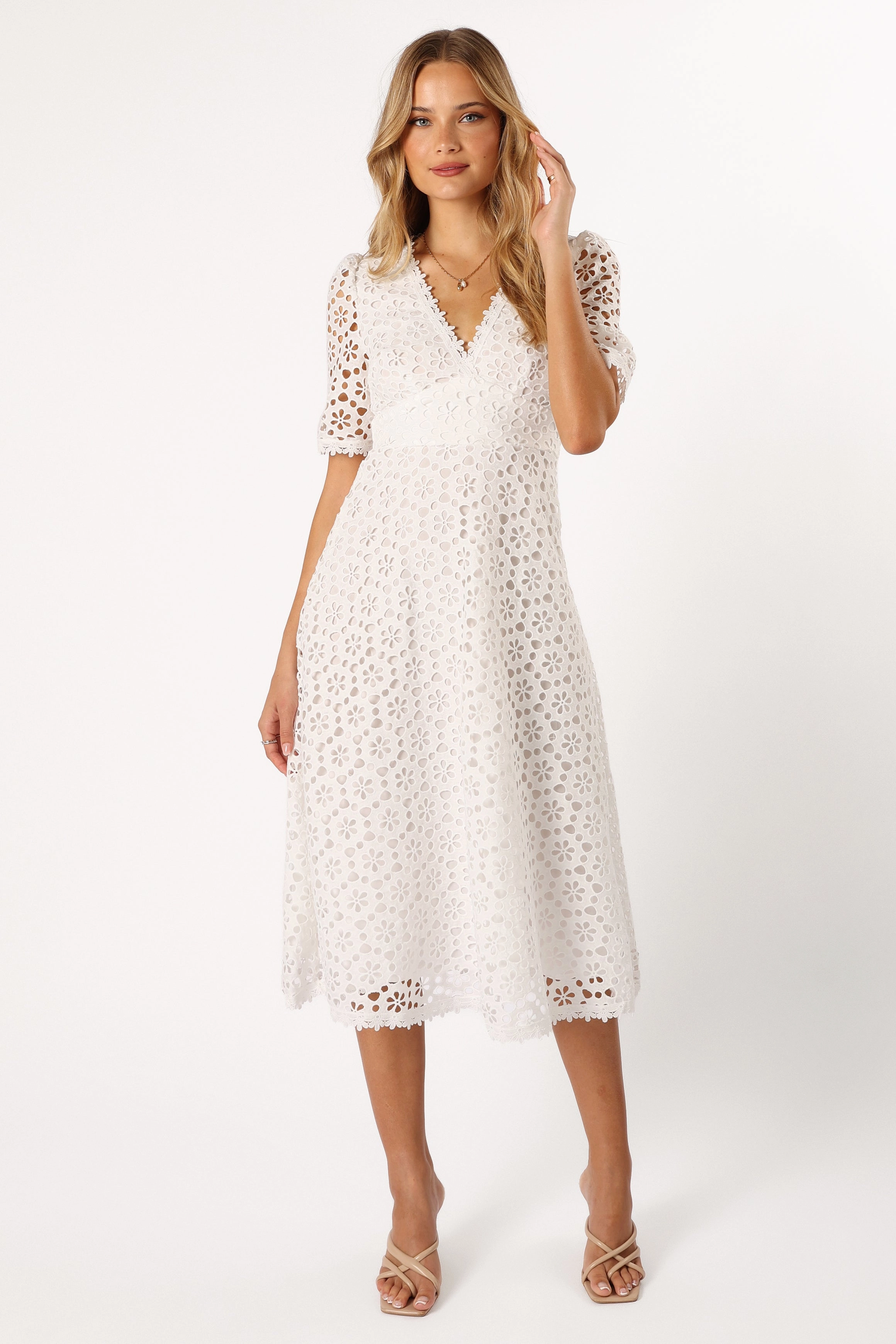 Smart and Relaxed Camellia Midi Dress - White