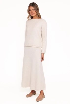 Willis Knitted Skirt - Cream Fashion Pulse Crisp Details