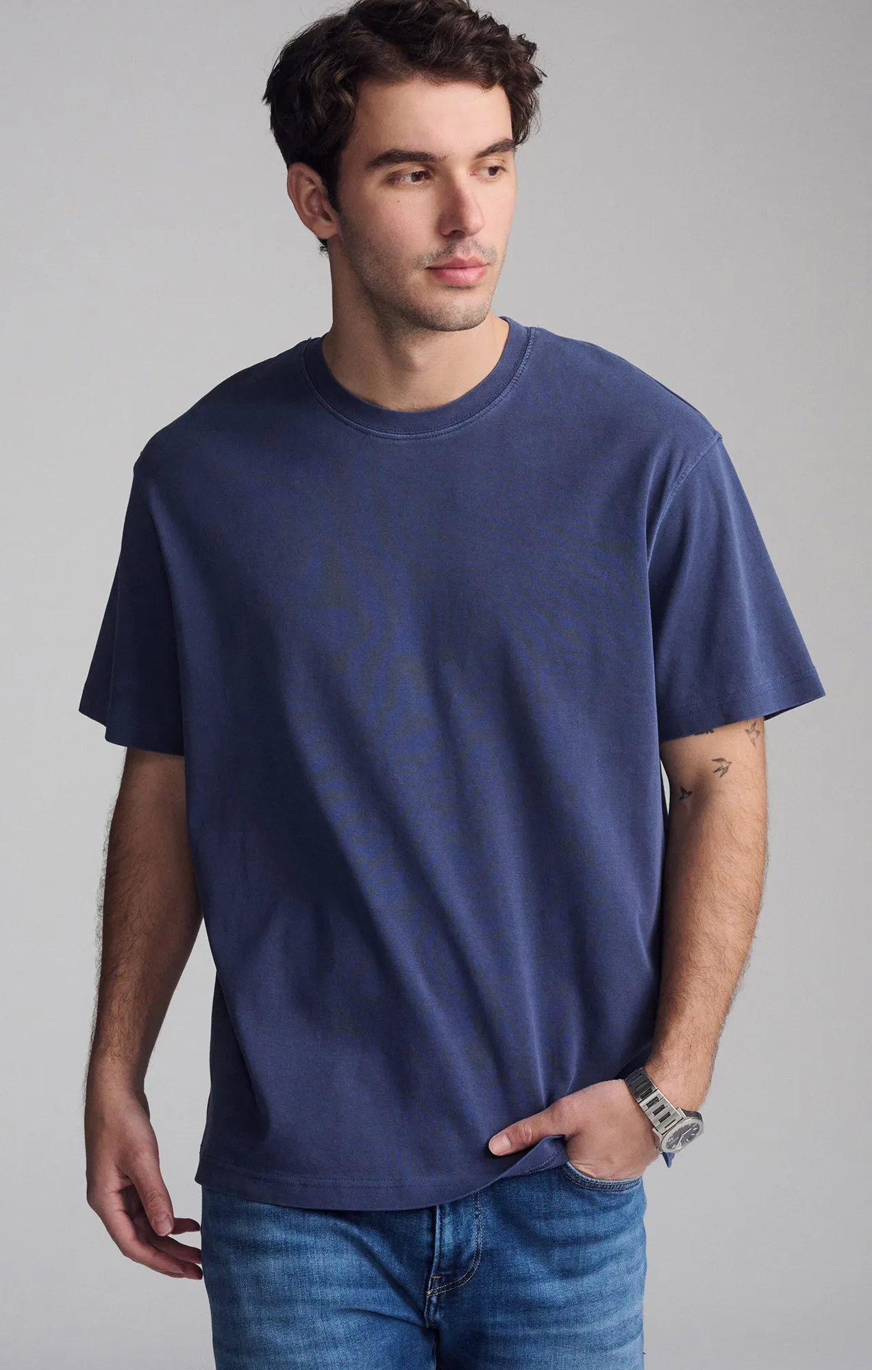 SHORT SLEEVE CREW NECK T-SHIRT IN BLACK IRIS All Purpose Wear