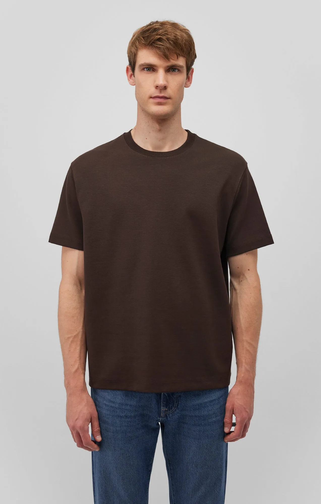 SHORT SLEEVE CREW NECK T-SHIRT IN CHOCOLATE TORTE Relaxed Wear Fit Relaxed Vibe