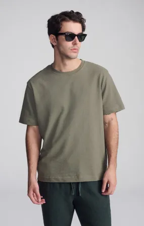 Active Comfort Washable SHORT SLEEVE CREW NECK T-SHIRT IN DUSTY OLIVE