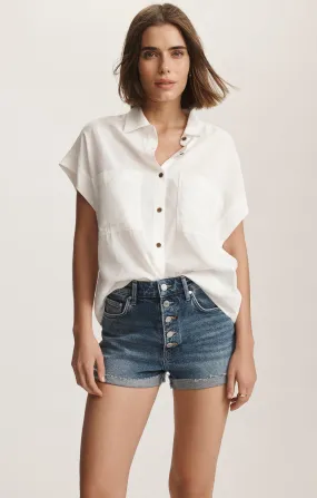 SHORT SLEEVE DOUBLE POCKET SHIRT IN ANTIQUE WHITE No Slip Shoulder Grips