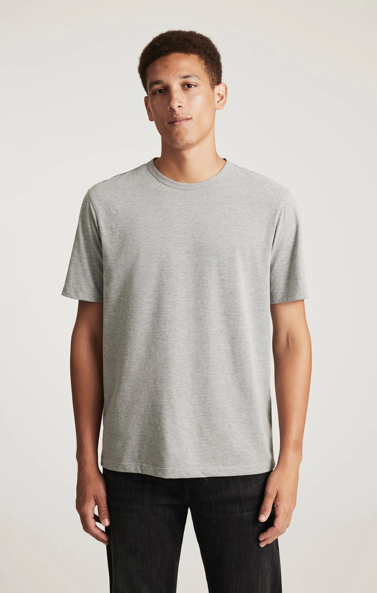 SHORT SLEEVE T-SHIRT IN GREY MELANGE short sleeved Active Layering