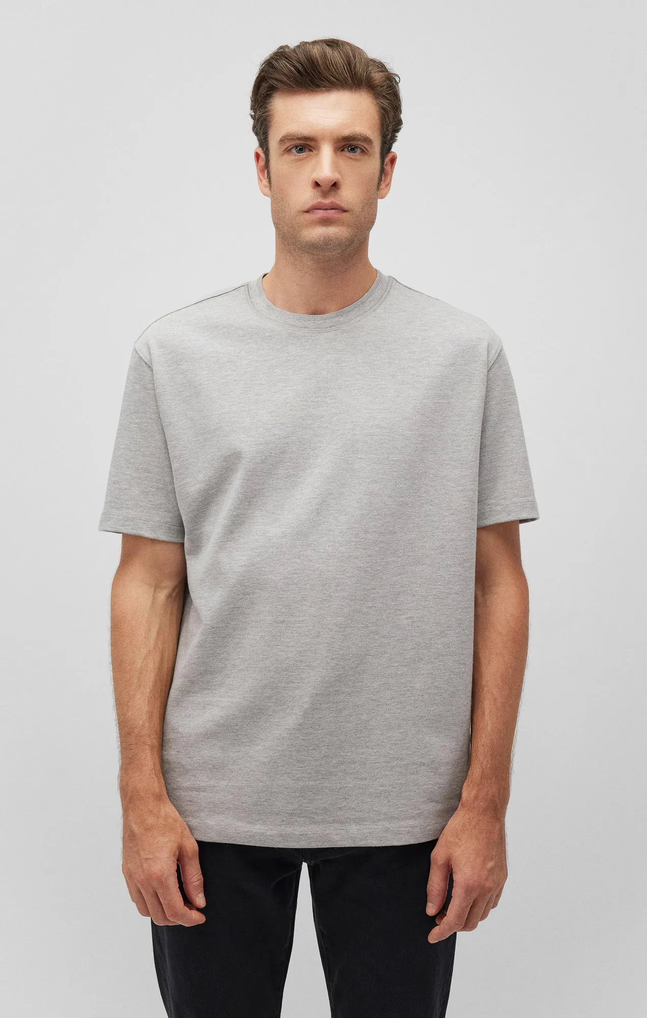 SHORT SLEEVE T-SHIRT IN LIGHT GREY MELANGE Biodegradable Options Outdoor Leisure