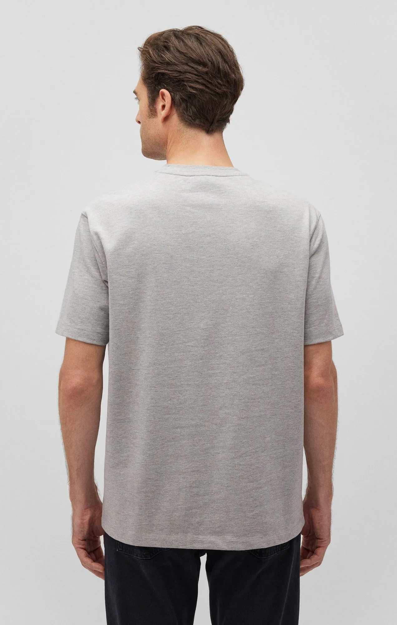 SHORT SLEEVE T-SHIRT IN LIGHT GREY MELANGE Teenager coolness