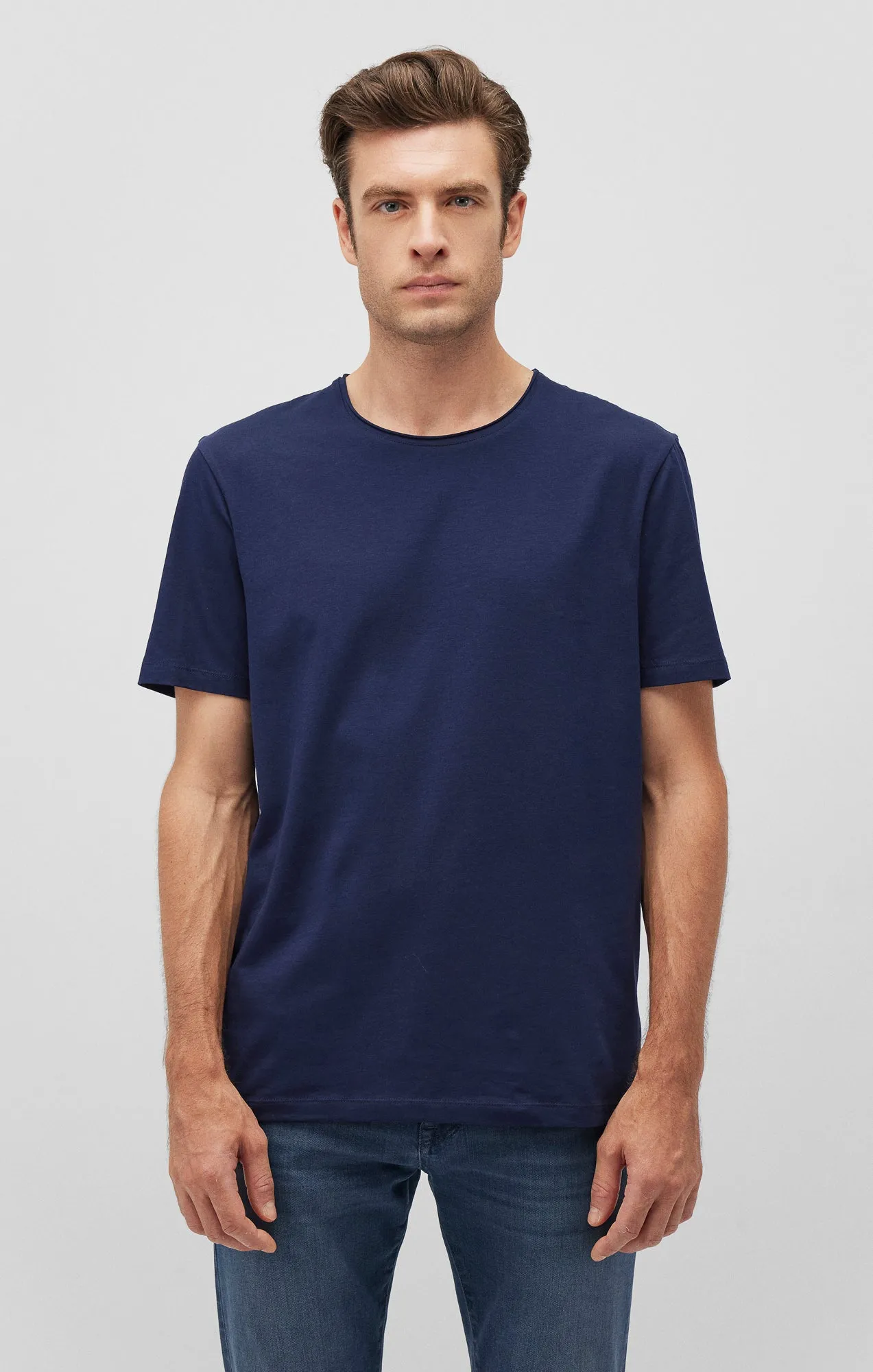 Stretch waistband Minimal Comfort SHORT SLEEVE T-SHIRT IN MARITIME BLUE