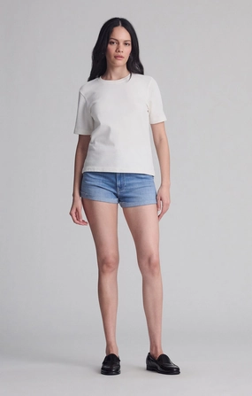 SHORT SLEEVE CREW NECK T-SHIRT IN COCONUT MILK Casual Elegance