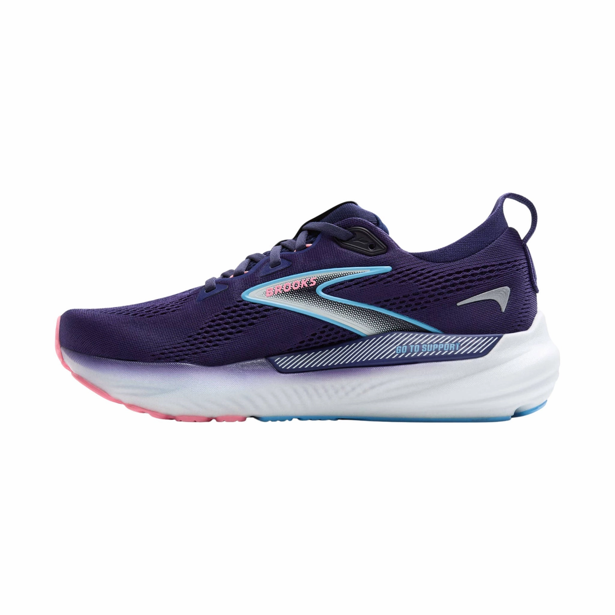 Brooks Women's Glycerin GTS 22 Road Running Shoes - Blue Ribbon/Peacoat/Dianthus Breathable