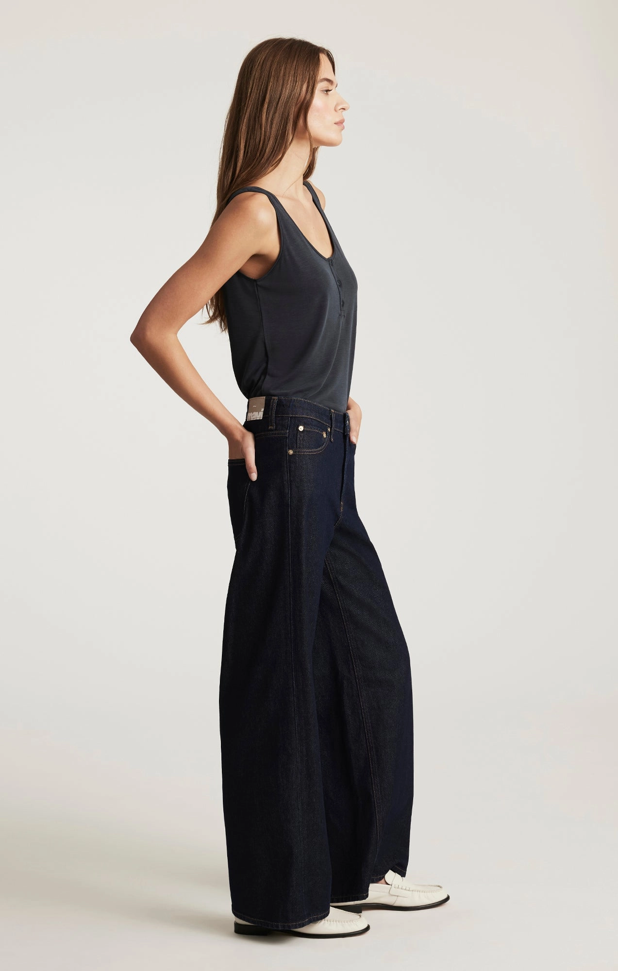Work Outfit Casual Look SIENA WIDE LEG IN RINSE CLASSIC DENIM