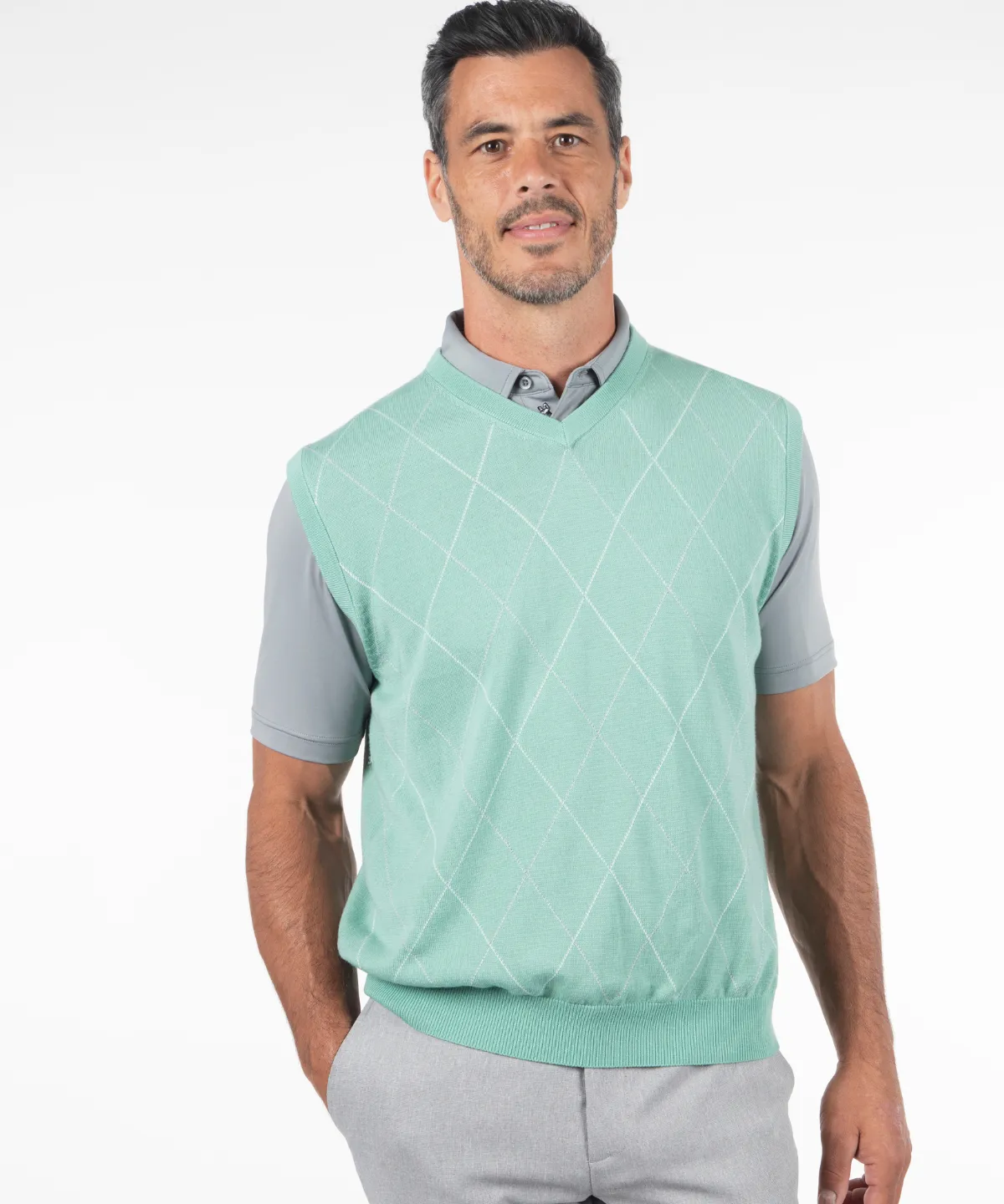 Signature Merino Argyle V-Neck Vest Breathable Liner Integration Thermal Lined Cuffs
