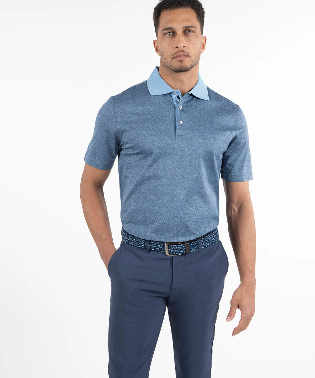 Signature Paisley Floral Jaquard Mercerized Cotton Polo Premium Quality