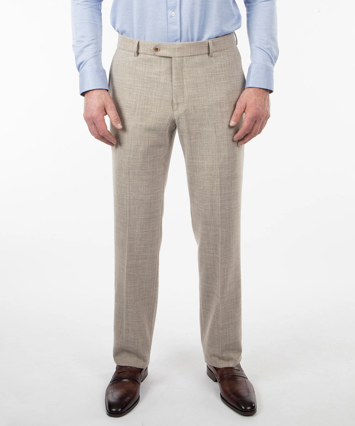 Layering Piece Signature Bi-Stretch Performance Linen Flat-Front Pants