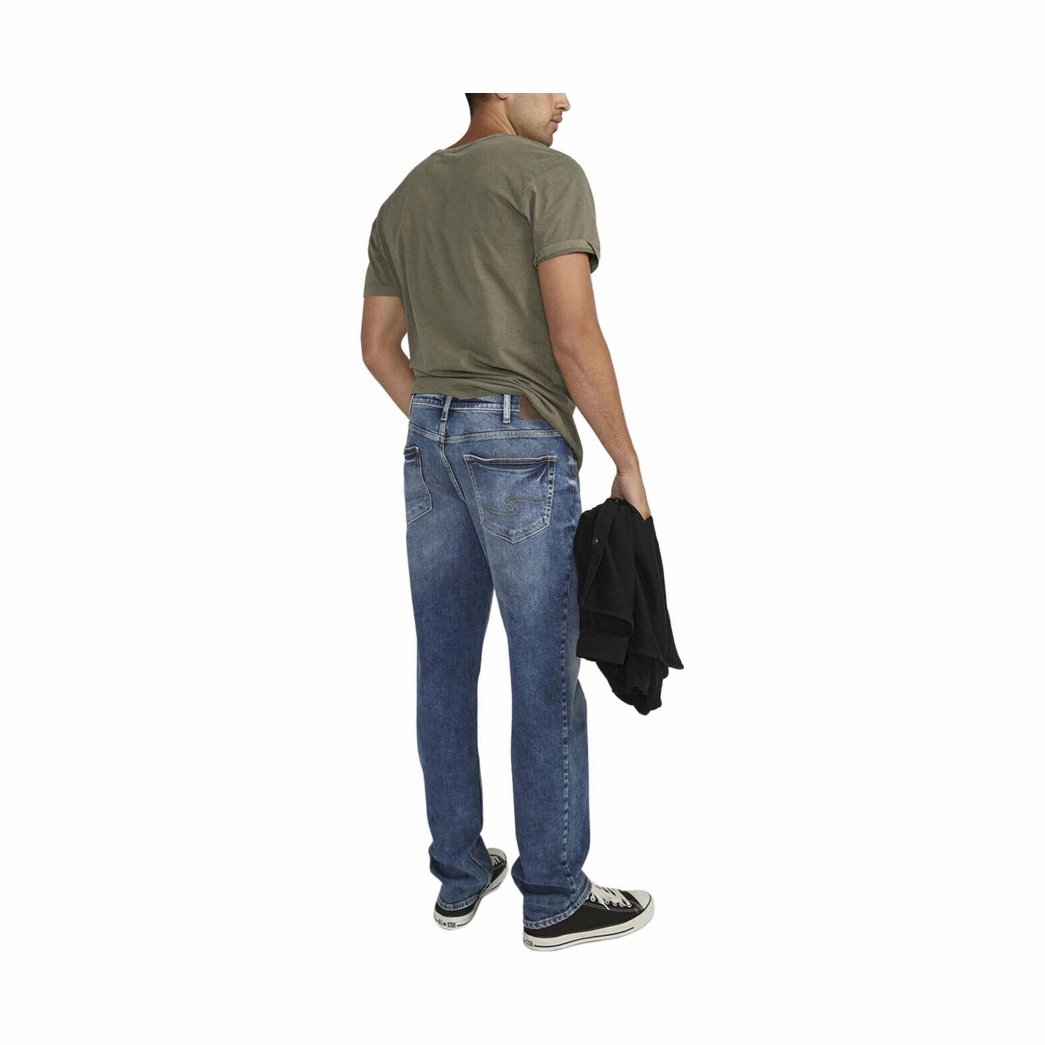 Date Night Loose Vintage Lover Balanced Style Silver Jeans Men's Eddie Athletic Fit Tapered Leg Jeans - Indigo