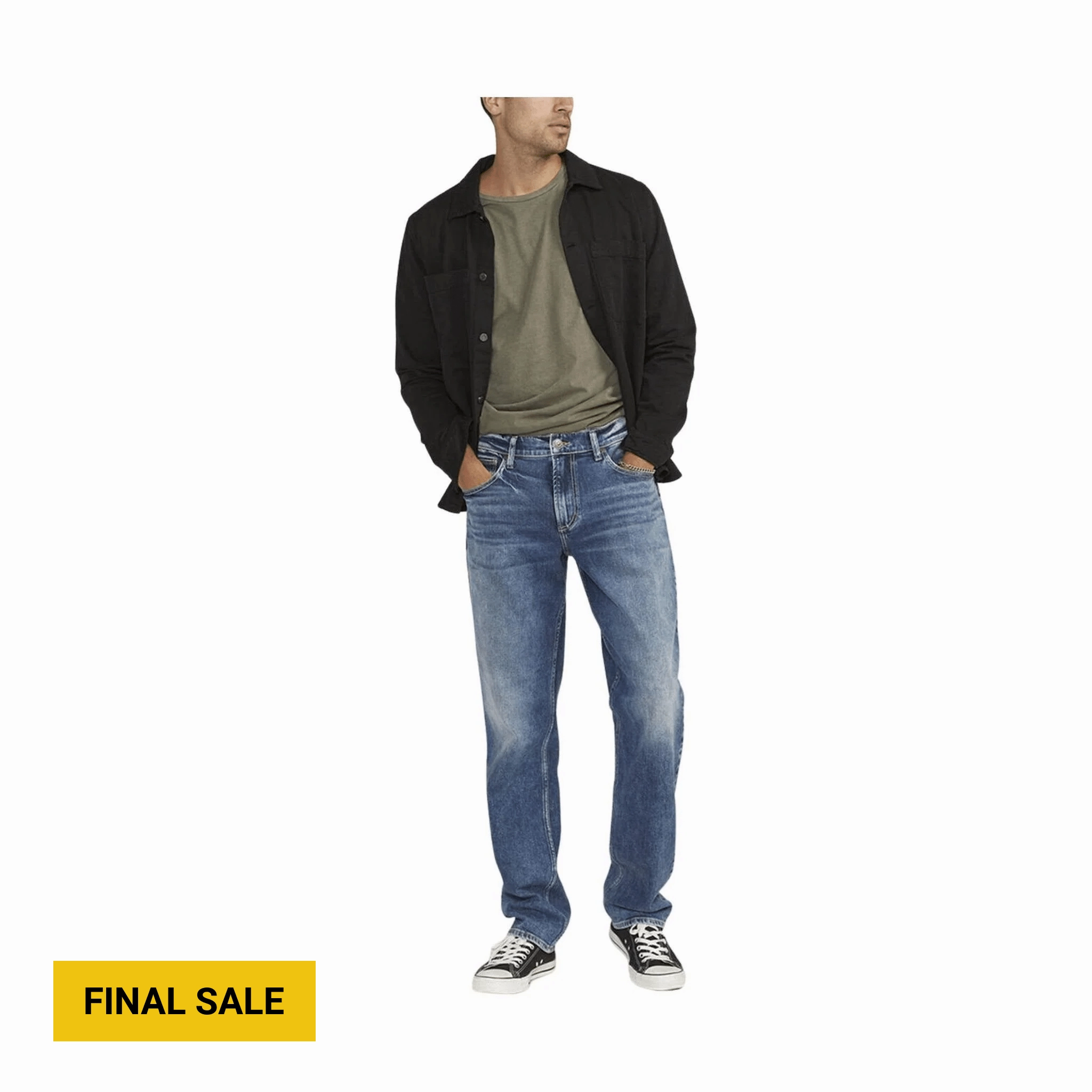 Eco Friendly Dye Silver Jeans Men's Eddie Athletic Fit Tapered Leg Jeans - Indigo