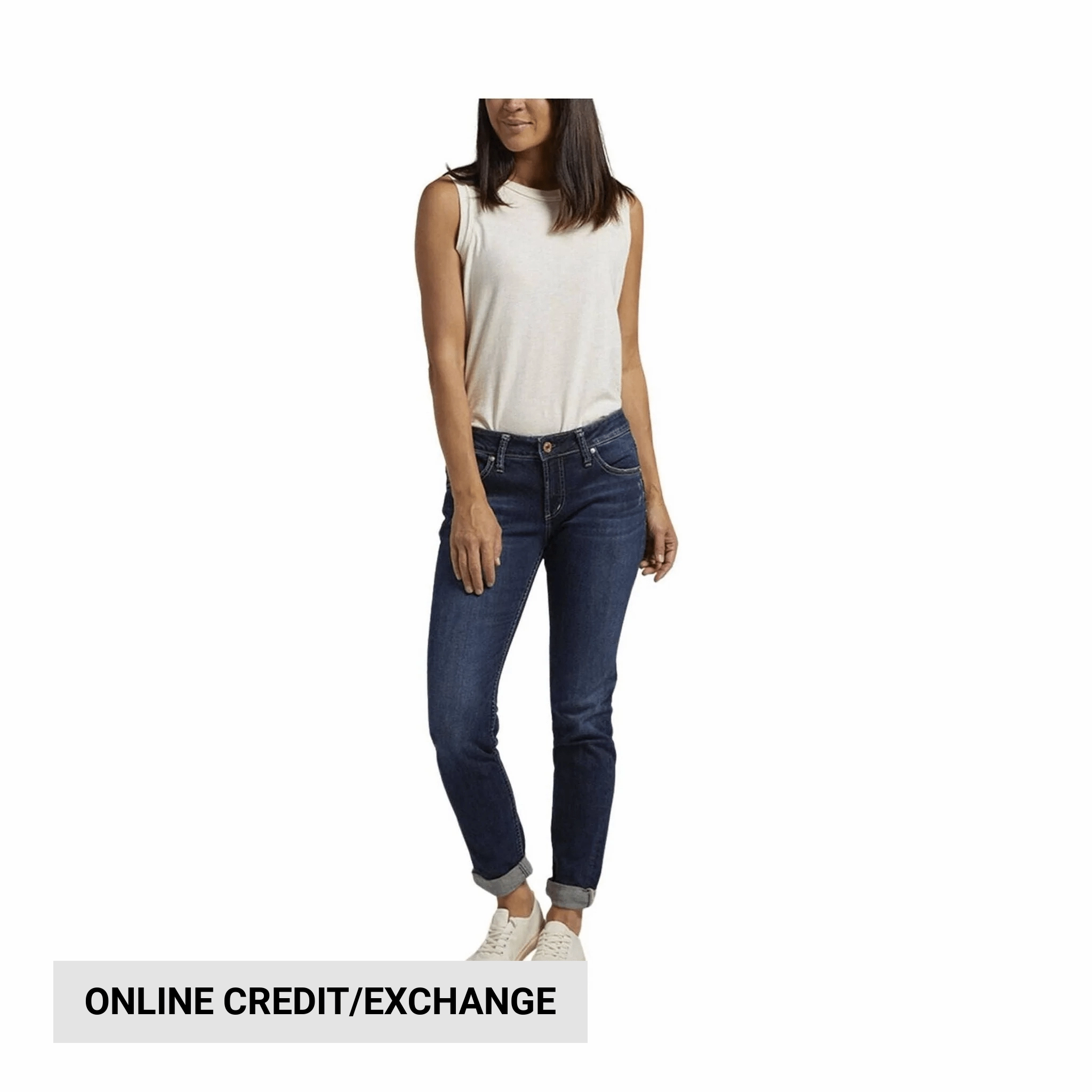 Trusted Outfit Silver Jeans Women's Boyfriend Mid Rise Slim Leg Jeans - Indigo