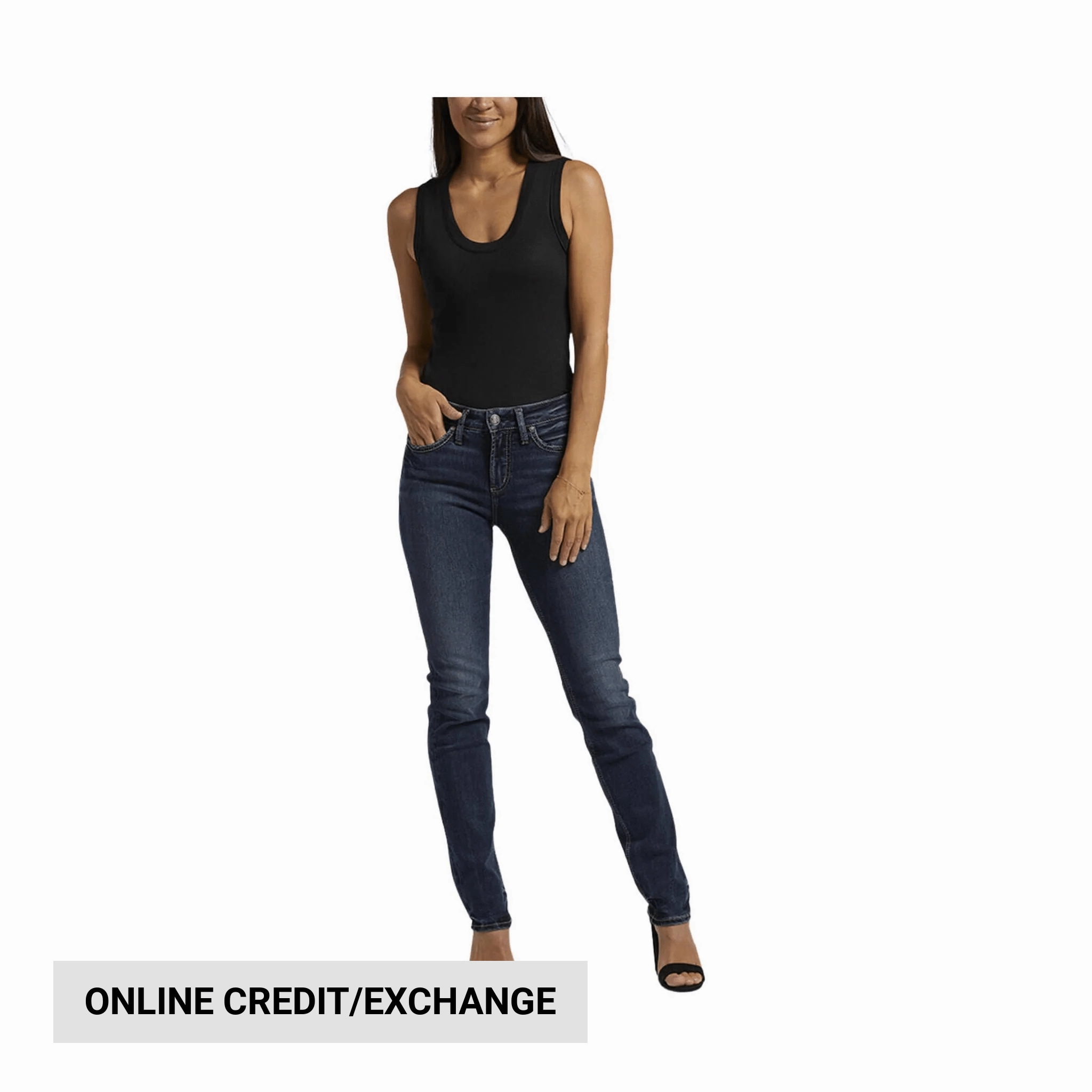 Streetwear Fan Night Out Universal Basic Silver Jeans Women's Suki Mid Rise Straight Leg Jeans - Indigo