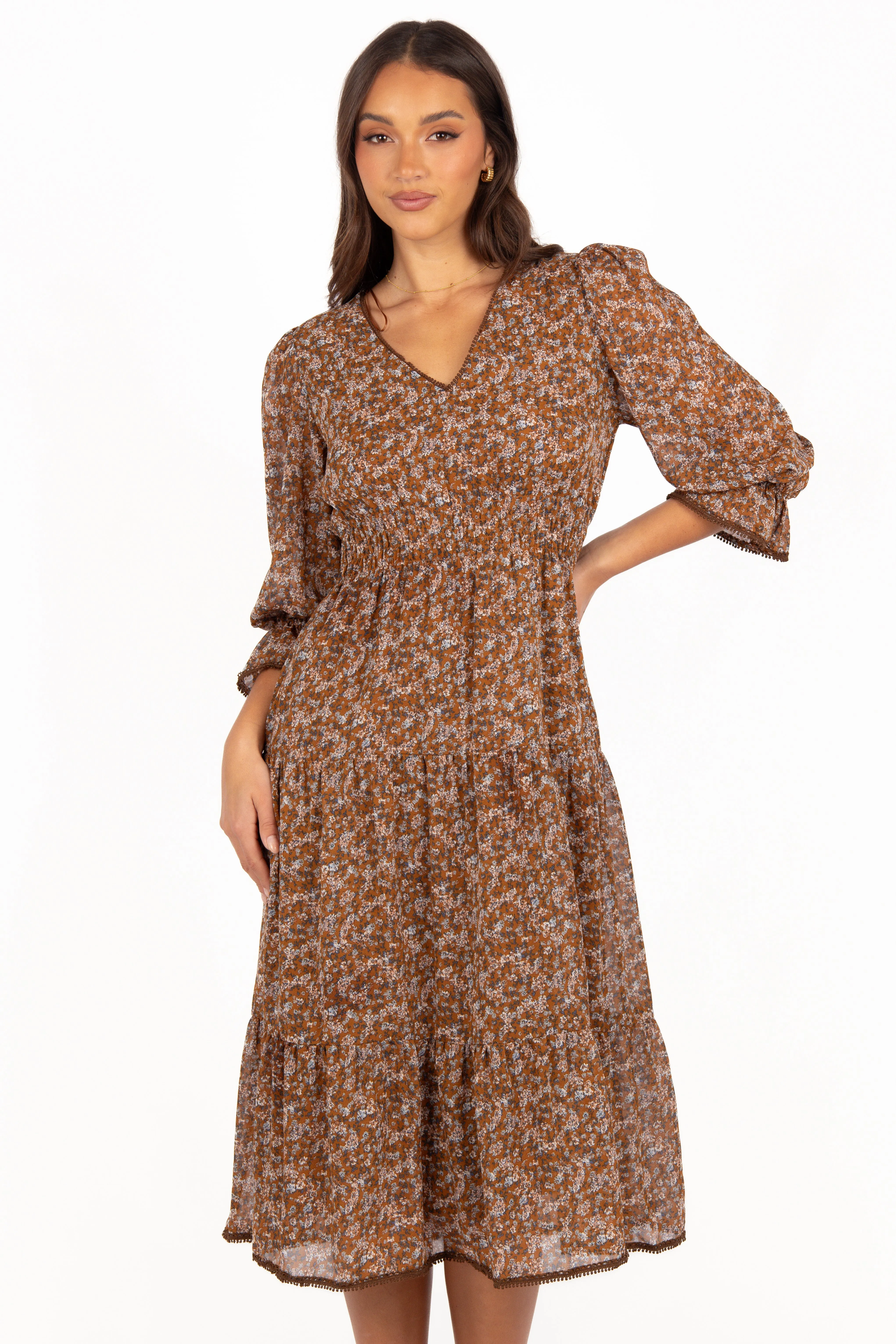 Soft Finish Simone Midi Dress - Camel