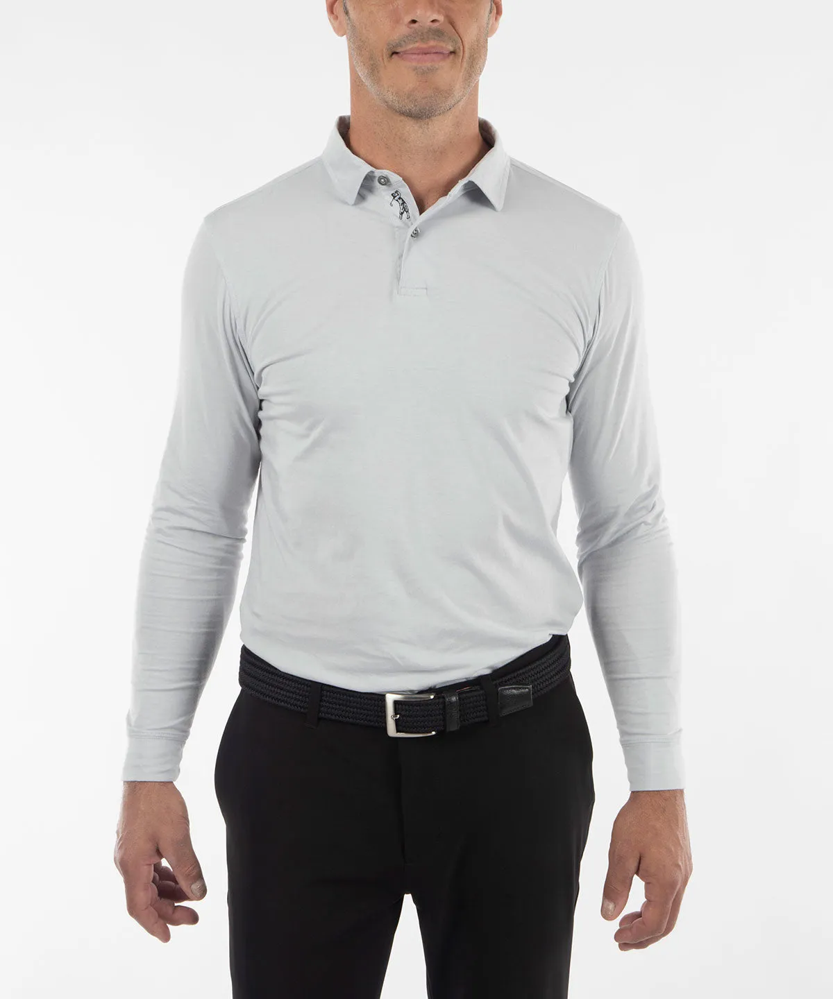 Ultra-Light Peruvian Cotton Long-Sleeve Polo Shirt Golf Outfit