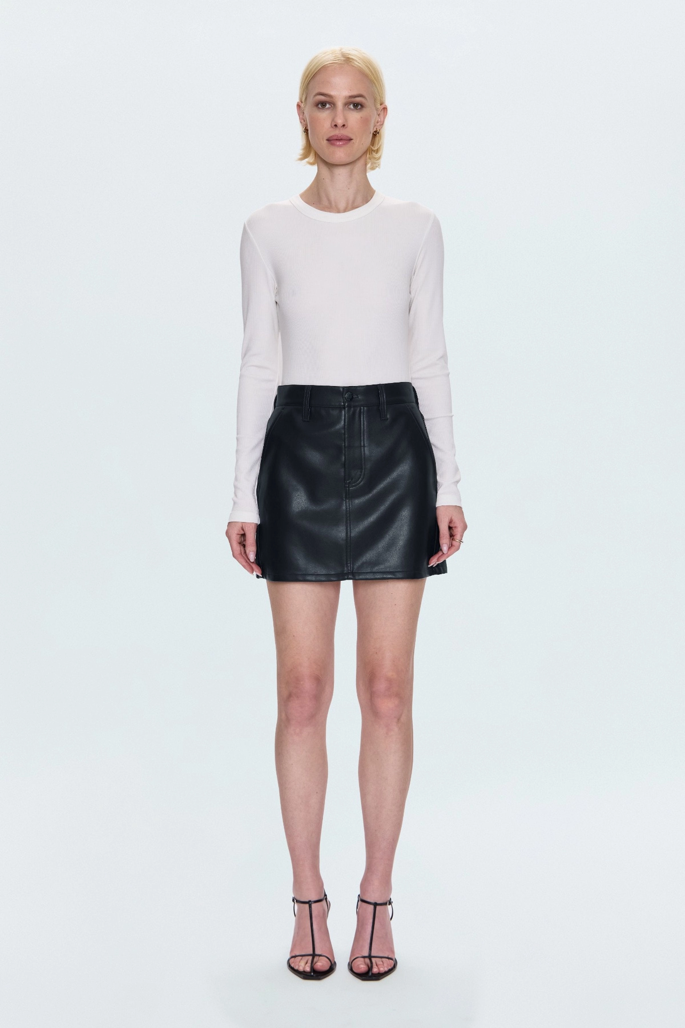 Fair trade Minimal Design Skye Utility High Rise Mini Skirt - Slate Black