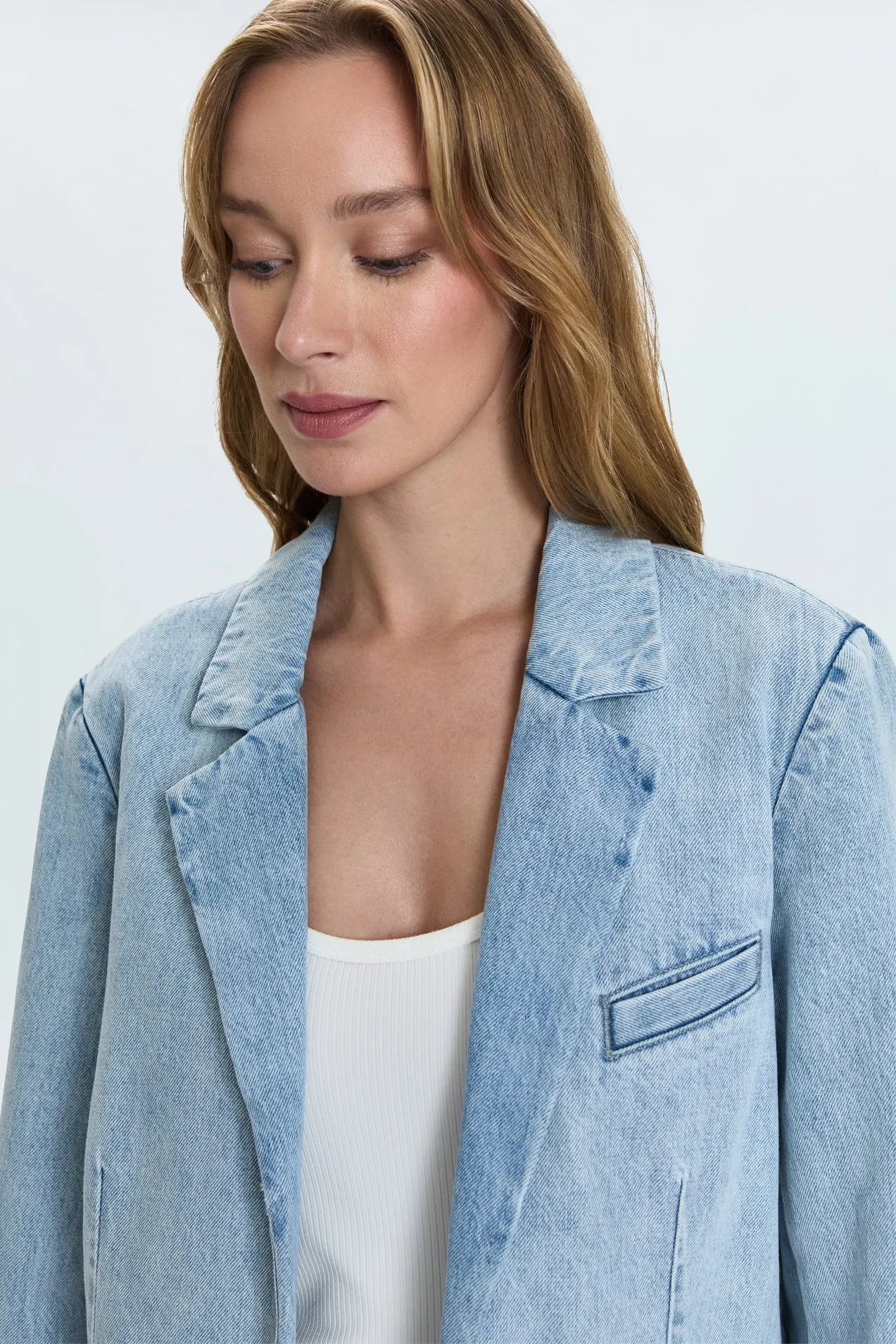 Skylar Blazer - Powder AdjustableDrawcordHem