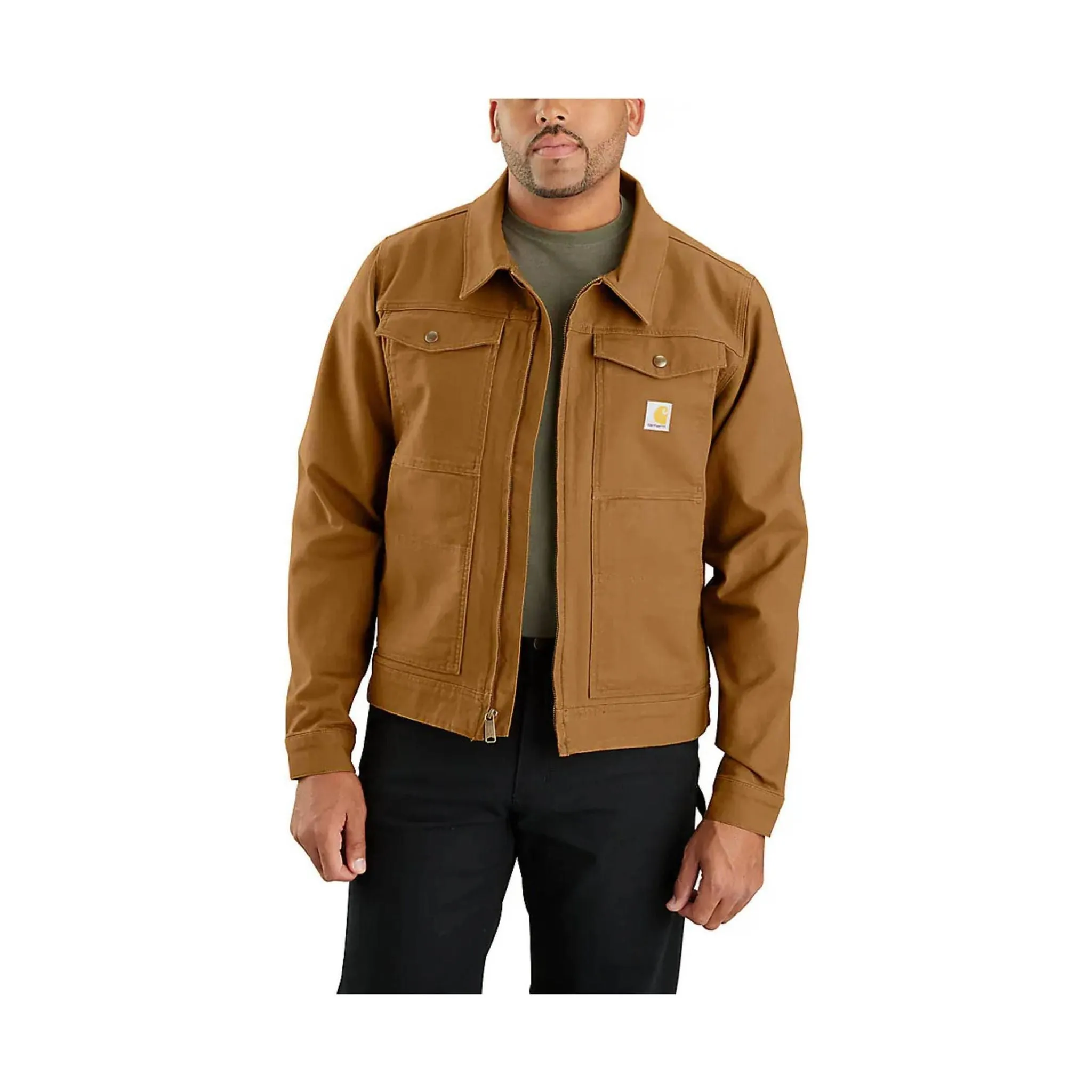 AntiStaticFinish Carhartt Men's Rugged Flex Relaxed Fit Duck Jacket - Carhartt Brown