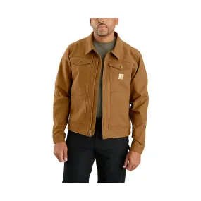 AntiStaticFinish Carhartt Men's Rugged Flex Relaxed Fit Duck Jacket - Carhartt Brown