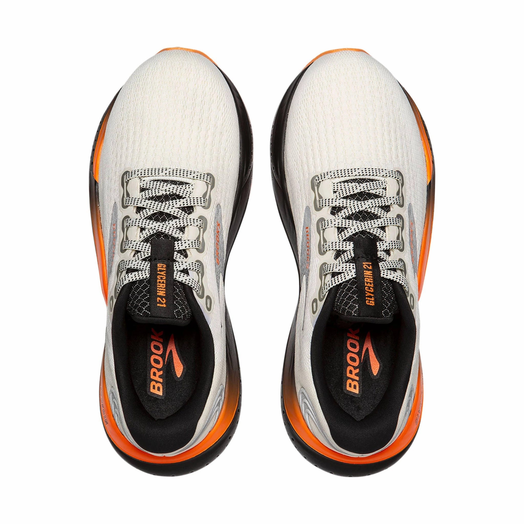 Brooks Women's Glycerin 21 Road Running Shoes - Ecru/Orange/Black Arch Stabilizer System Action Fit
