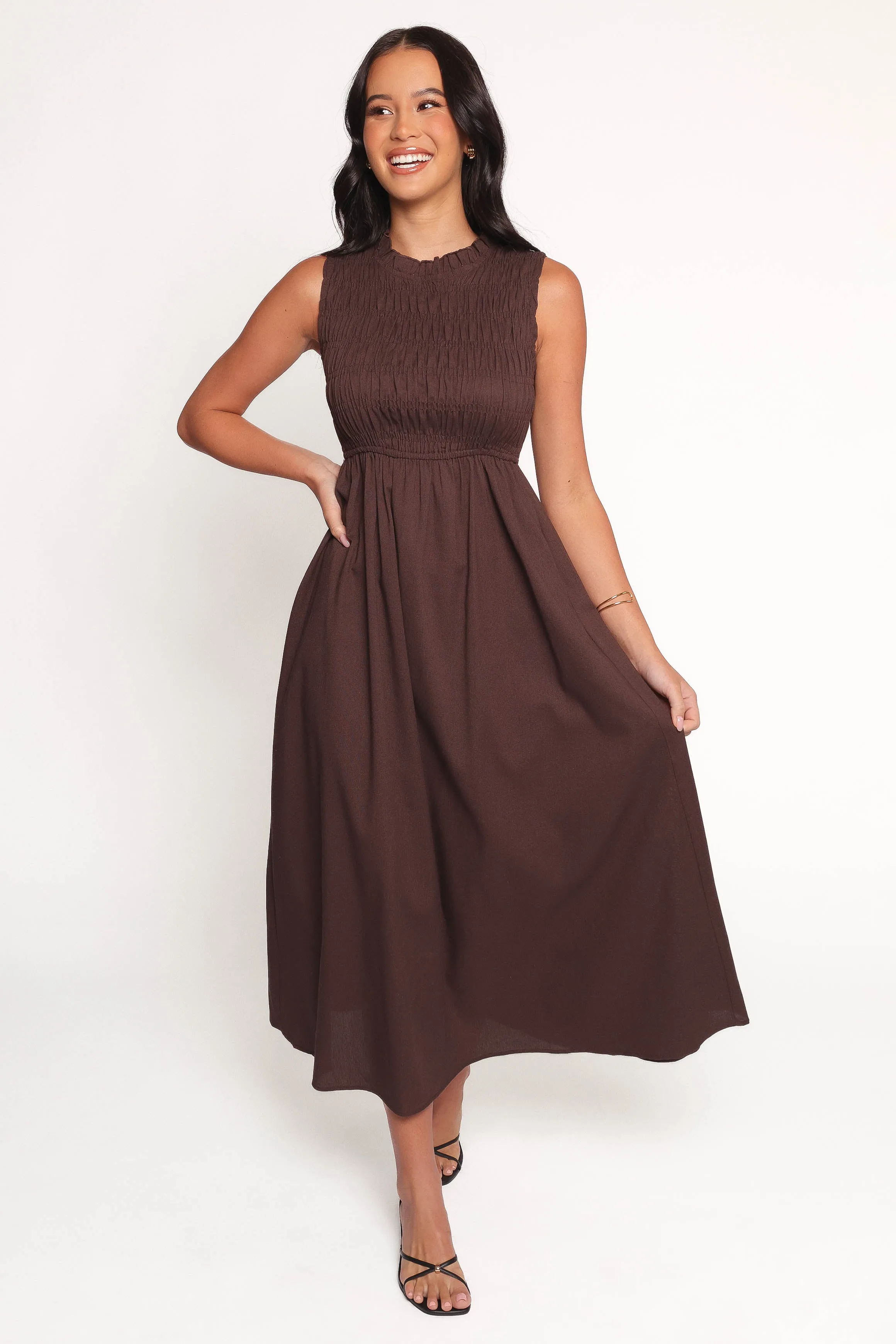 Lanna Maxi Dress - Chocolate Light Aesthetic Layered-Look