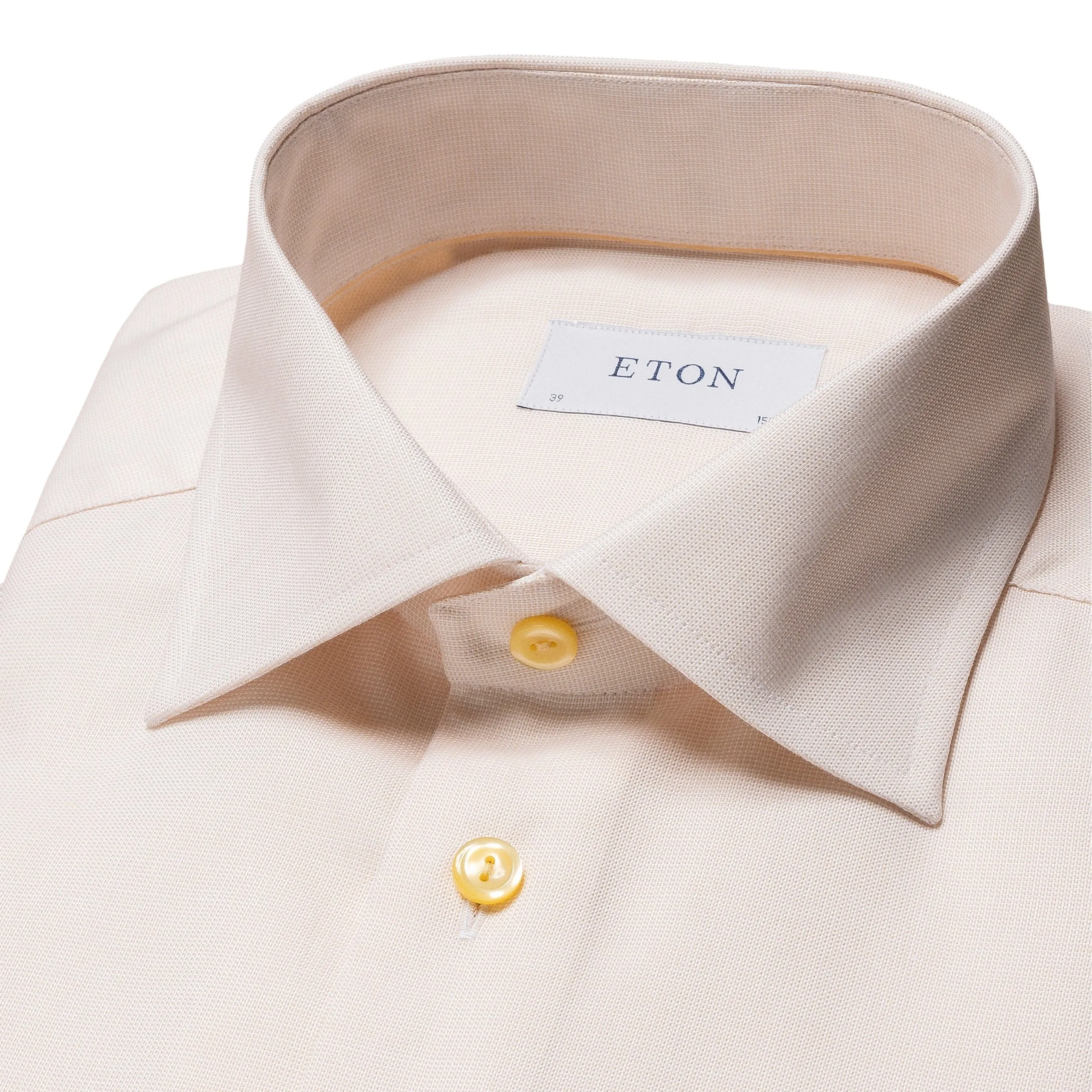 Slim Fit Yellow Twill Dress Shirt Luxurious Feel