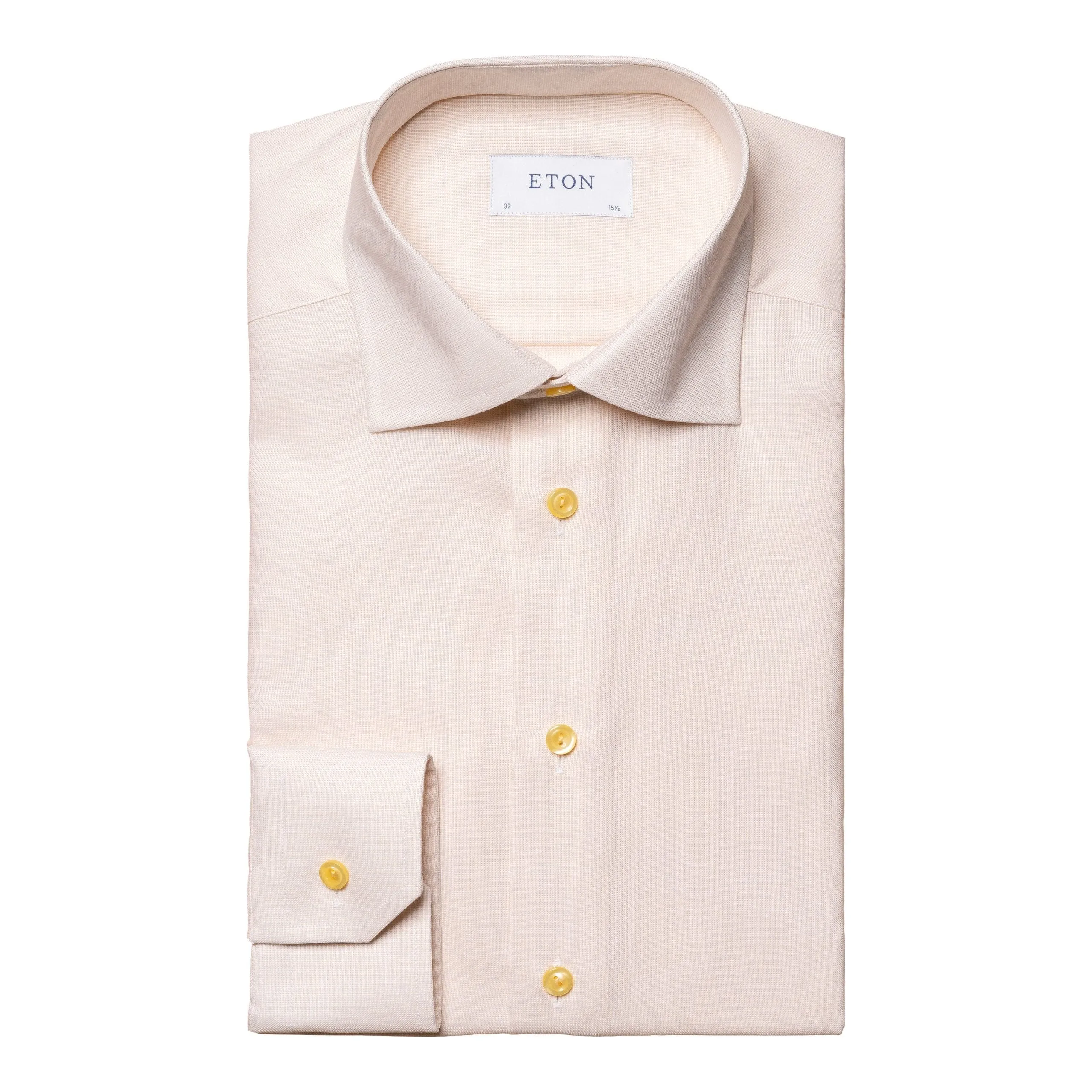 Slim Fit Yellow Twill Dress Shirt Light Comfort Breathable Underarm Vents