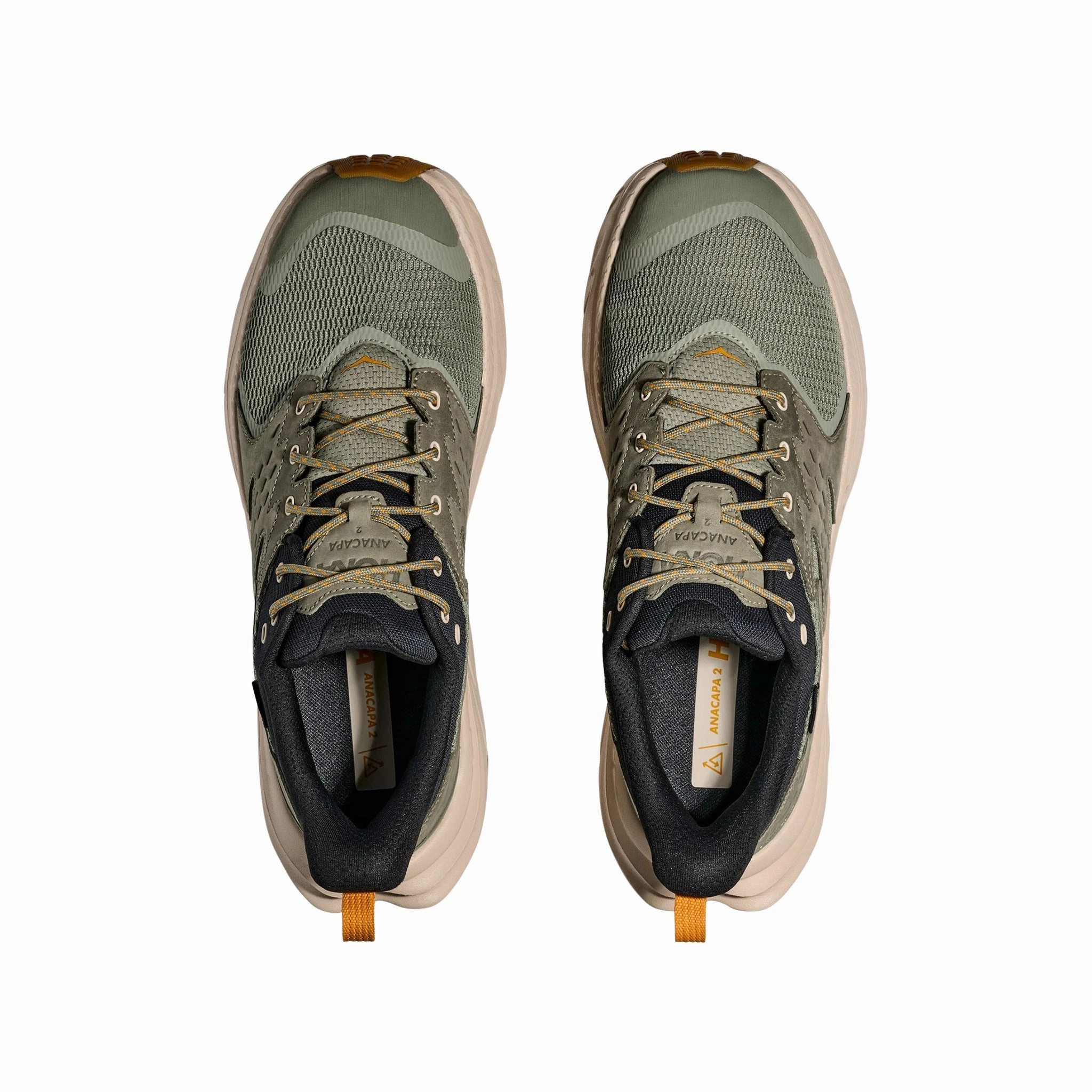 Abrasion Protection HOKA Men's Anacapa 2 Low GTX Hiking Shoes - Sea Moss/Oatmeal