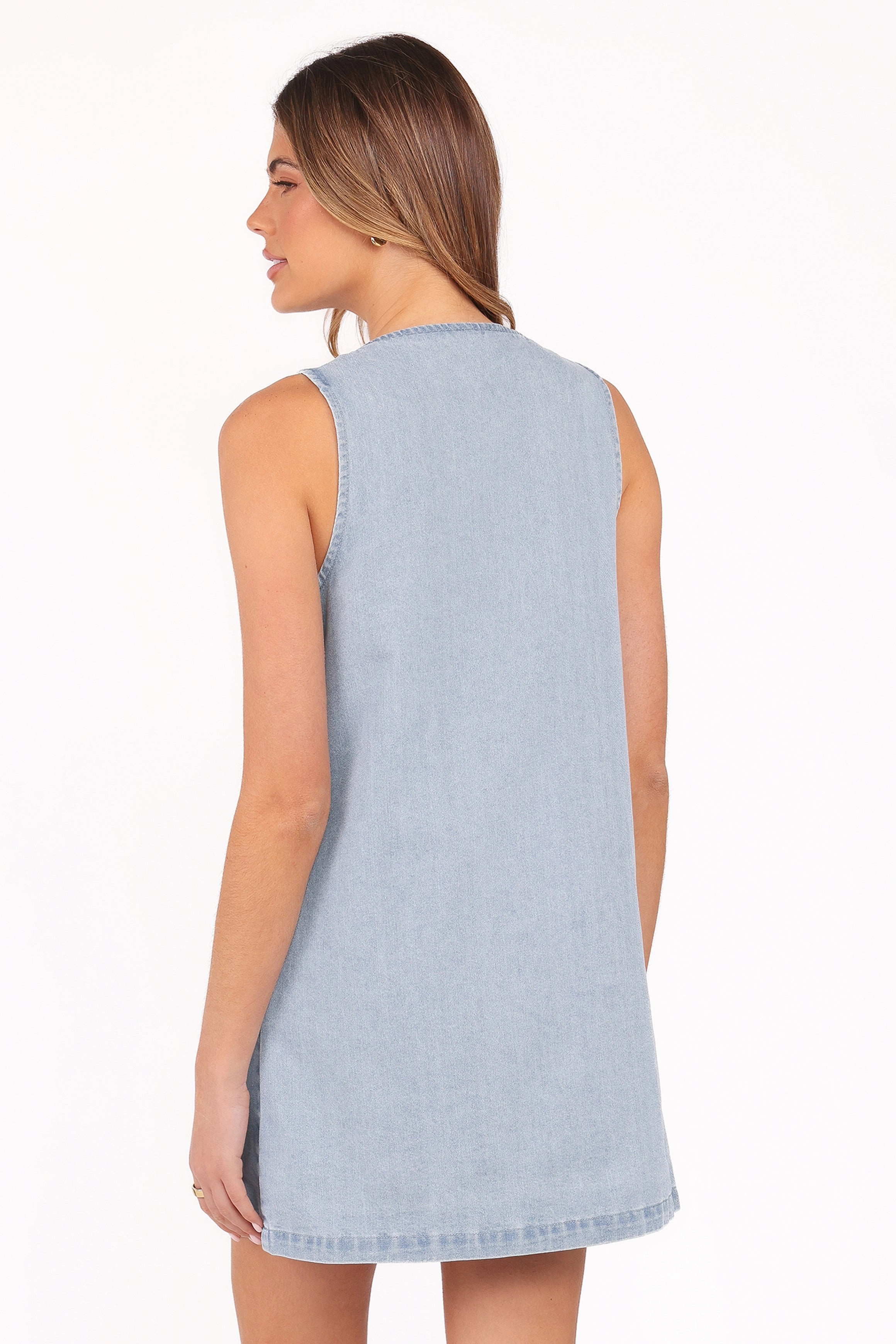 Sloane Mini Dress - Light Denim Casual Elegance