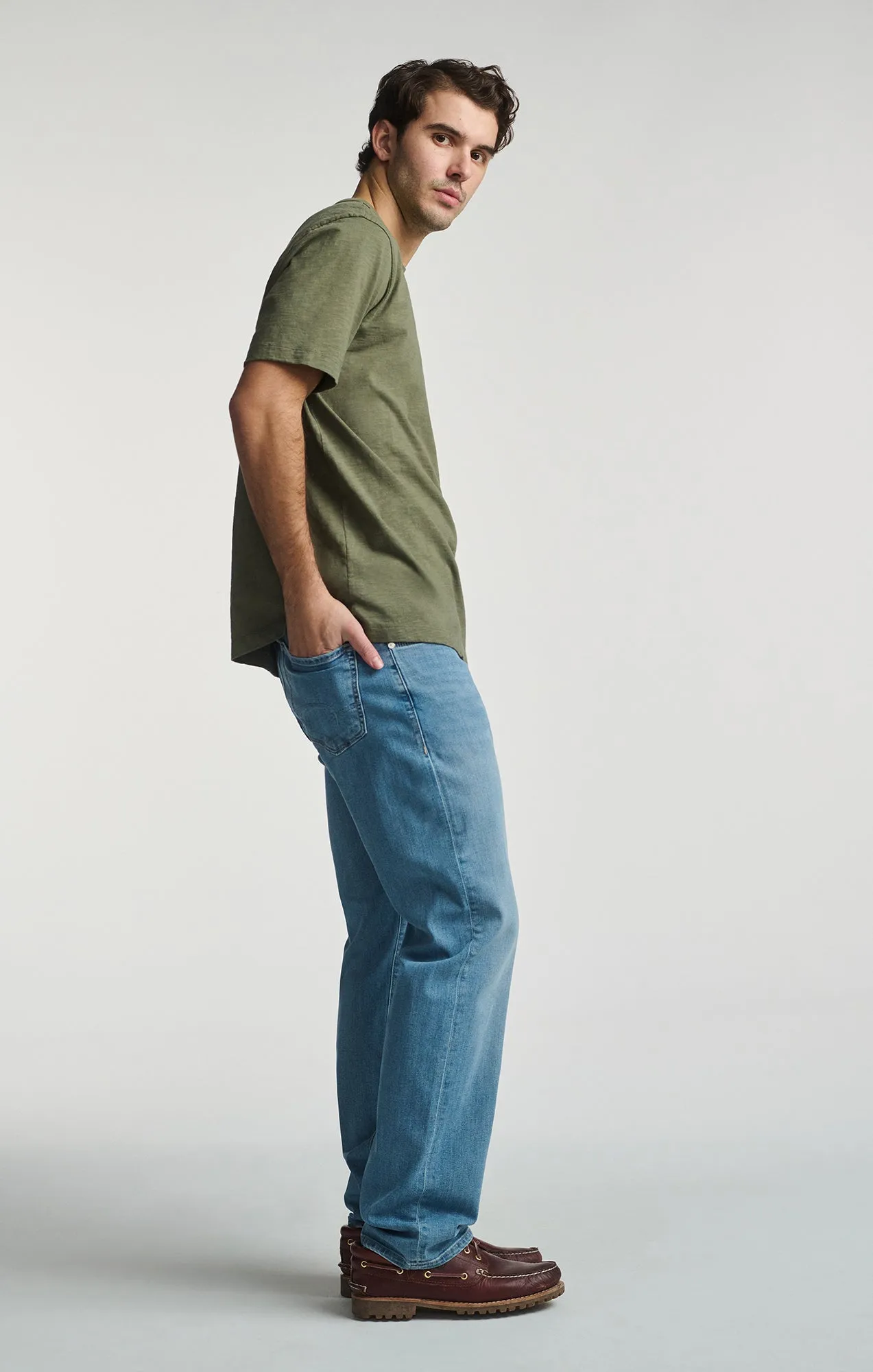 SLUB SHORT SLEEVE T-SHIRT IN DUSTY OLIVE Smart Design