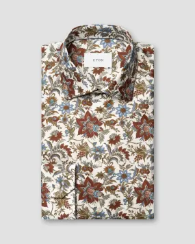 Anti Static Fabric Floral Print Signature Twill Shirt