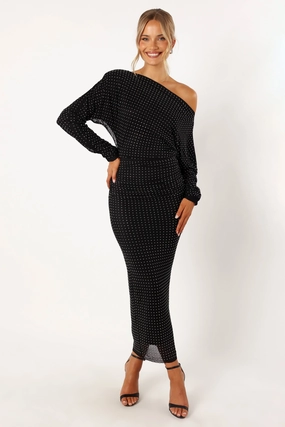 Daily Casual Ethically-Made Loeve Long Sleeve Midi Dress - Black