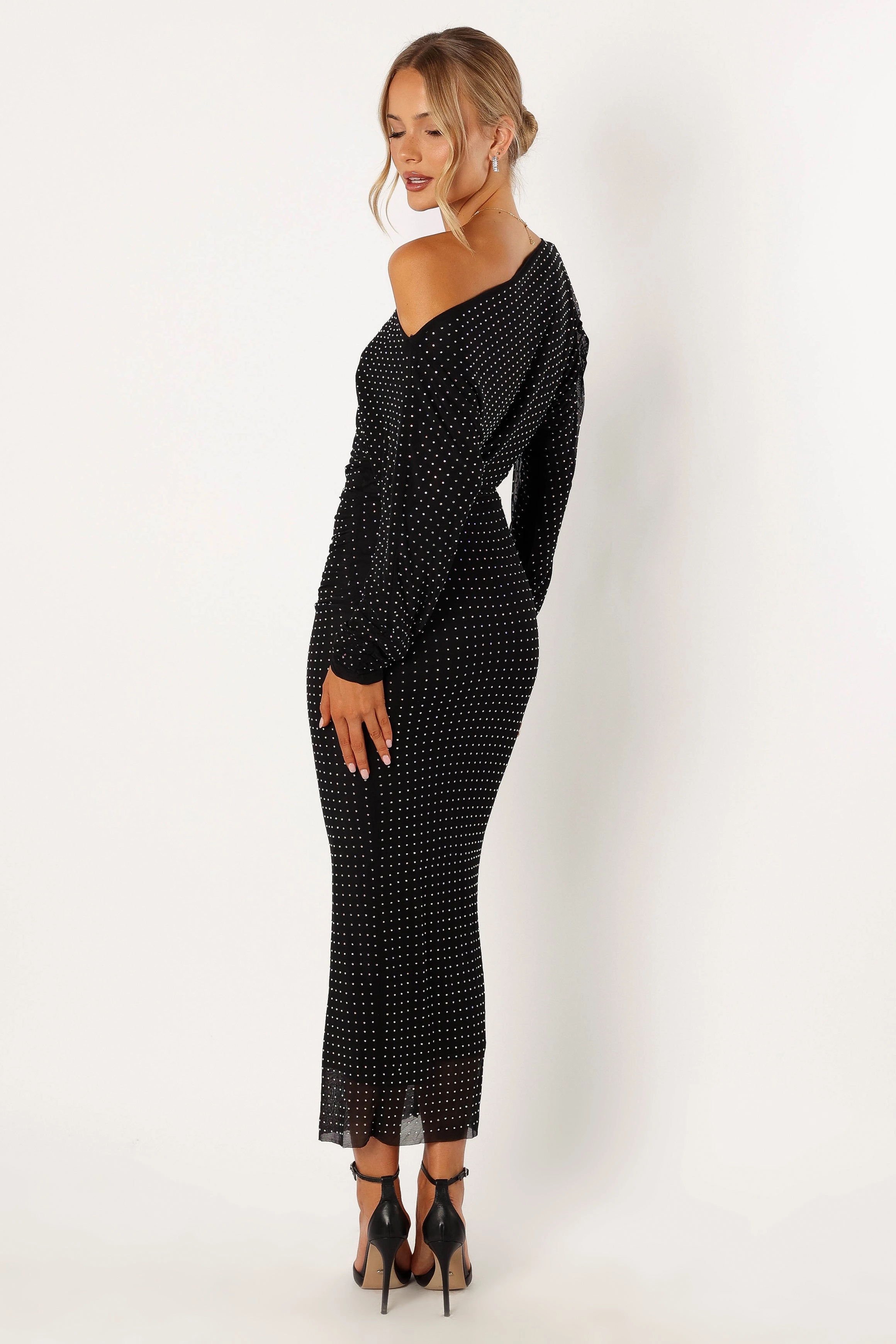Loeve Long Sleeve Midi Dress - Black Trendy Appearance Spring Mood