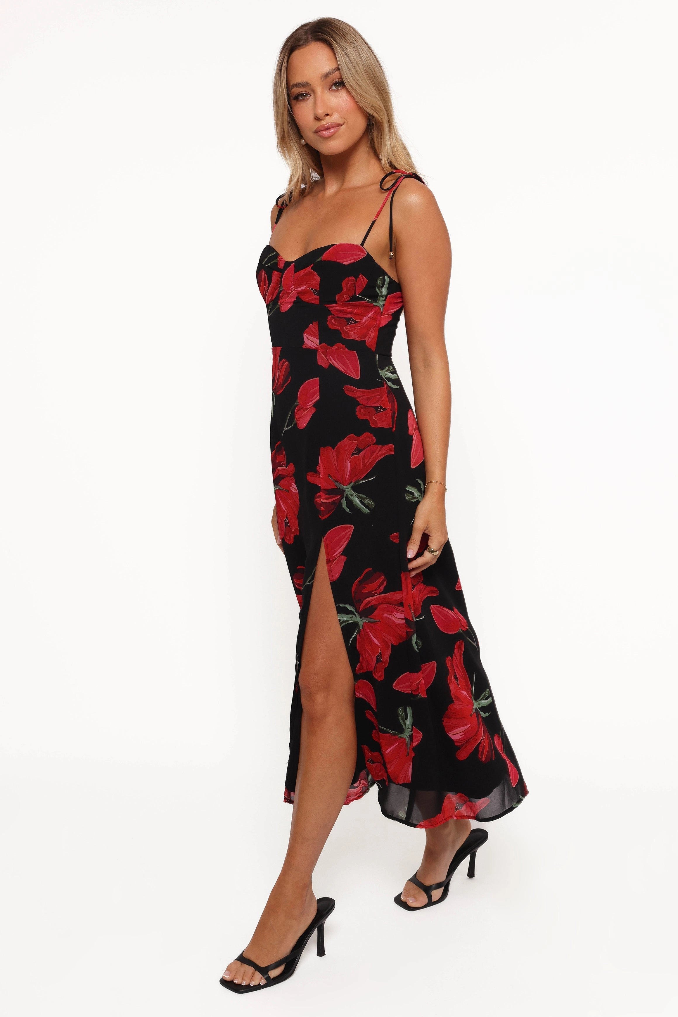 Care-Instructions-Included Simple Yet Elegant Meg Dress - Black Floral