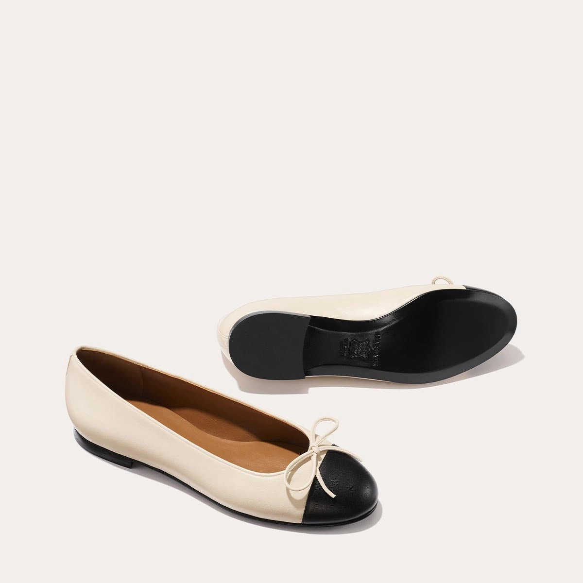 The Demi - Ecru and Black Nappa Trendy Sole