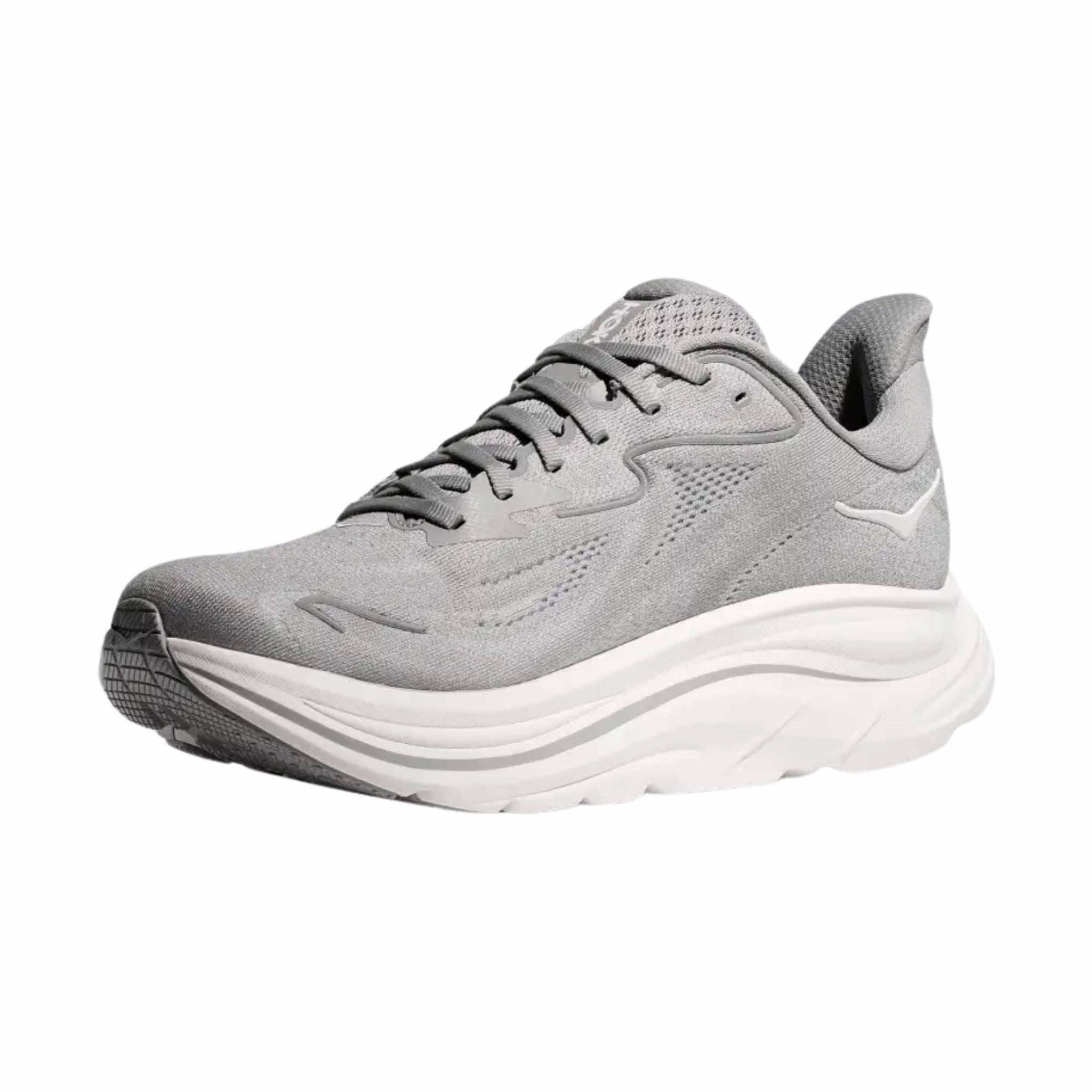 HOKA Men's Clifton 10 Running Shoes - Stellar Grey/Stardust Recycled Mesh Upper Weekend Comfort