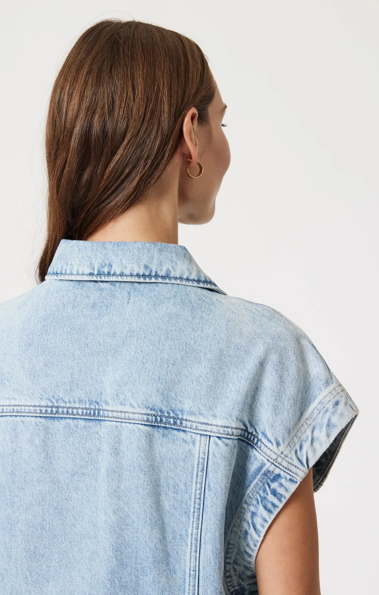 Abrasion Resistant Edges Graduation Ceremony NADIA VEST IN BLEACHED WELL BLUE