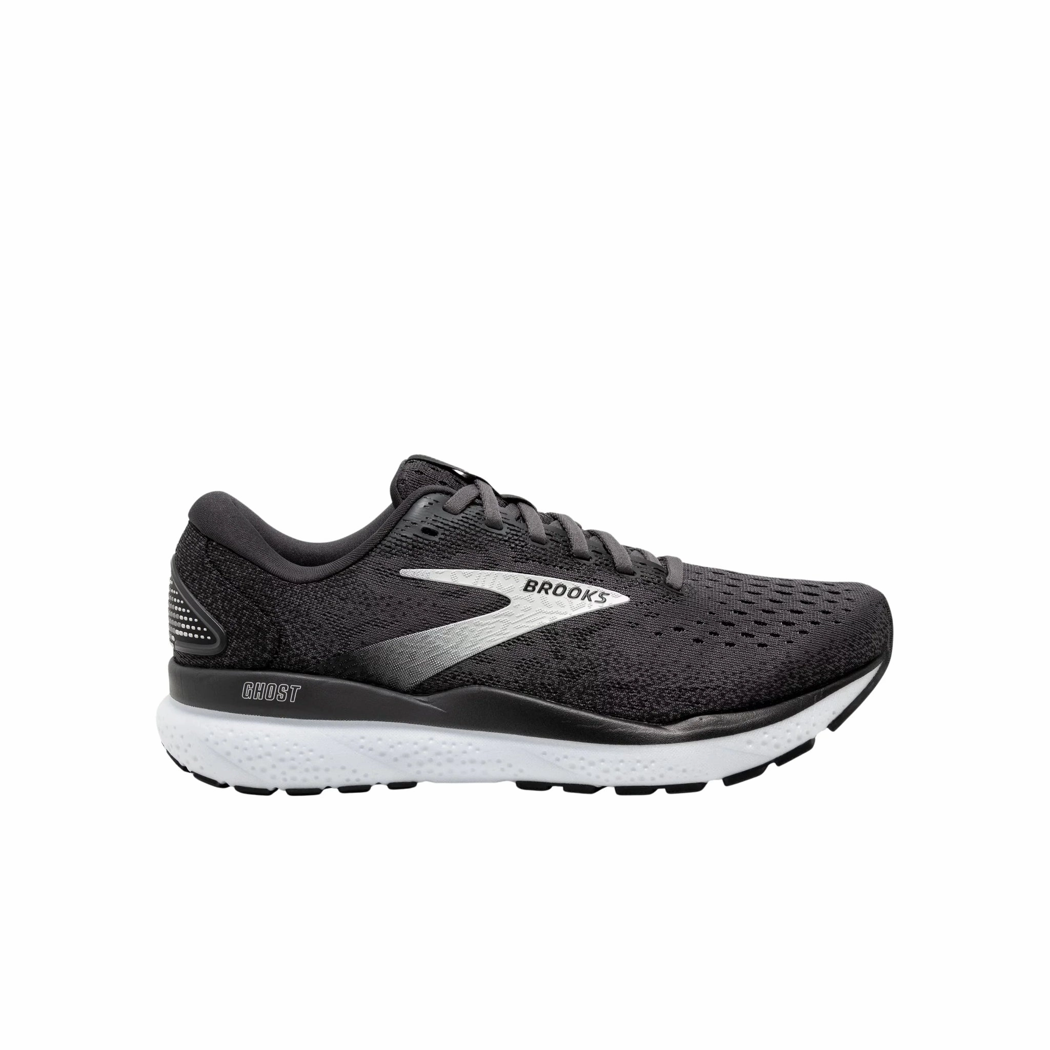 Brooks Men's Ghost 16 Road Running Shoes - Black/Grey/White Silent Walk