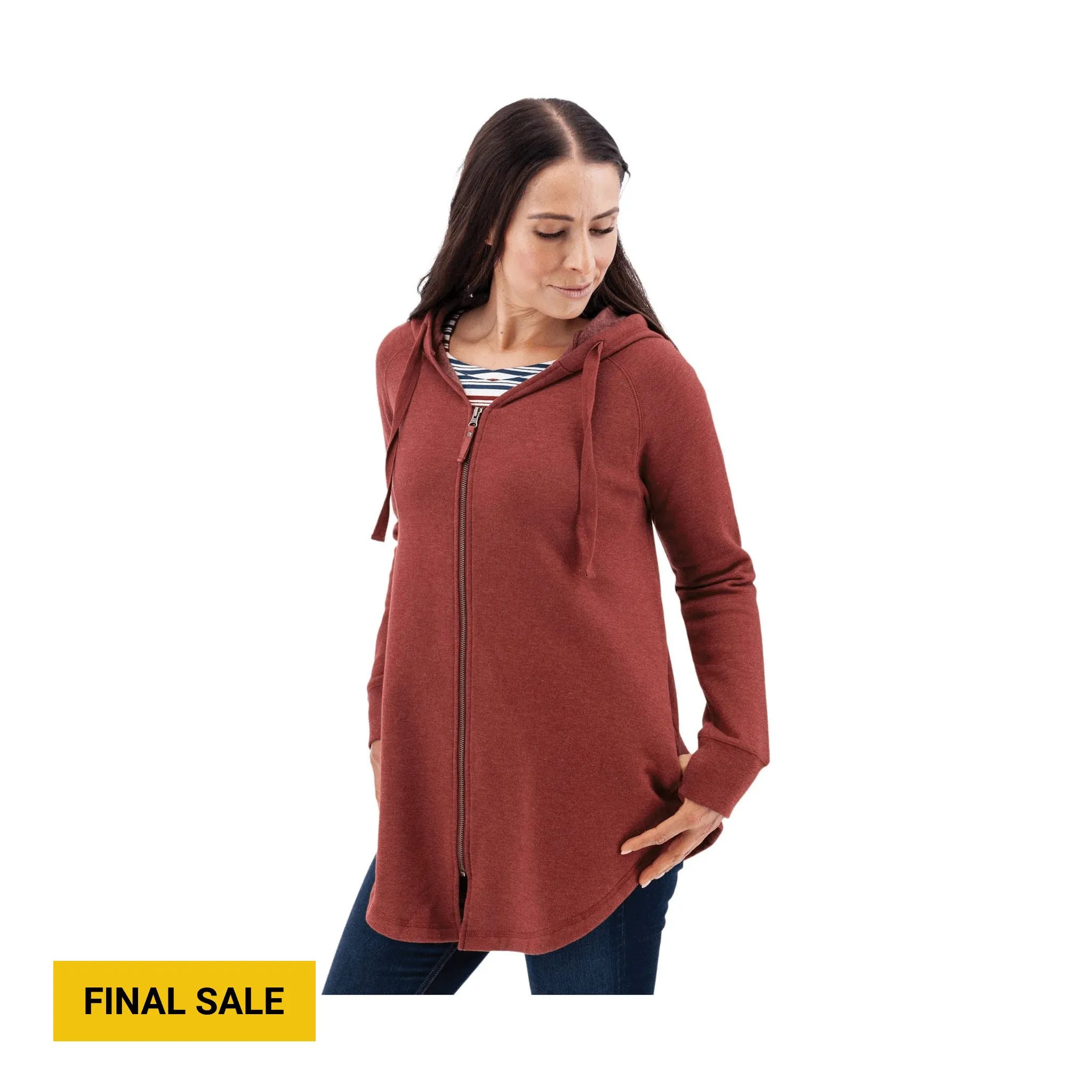 Weekend Relaxed product tweed warmth Old Ranch Women's River Oversized Fleece Hoodie - Sun-Dried Tomato