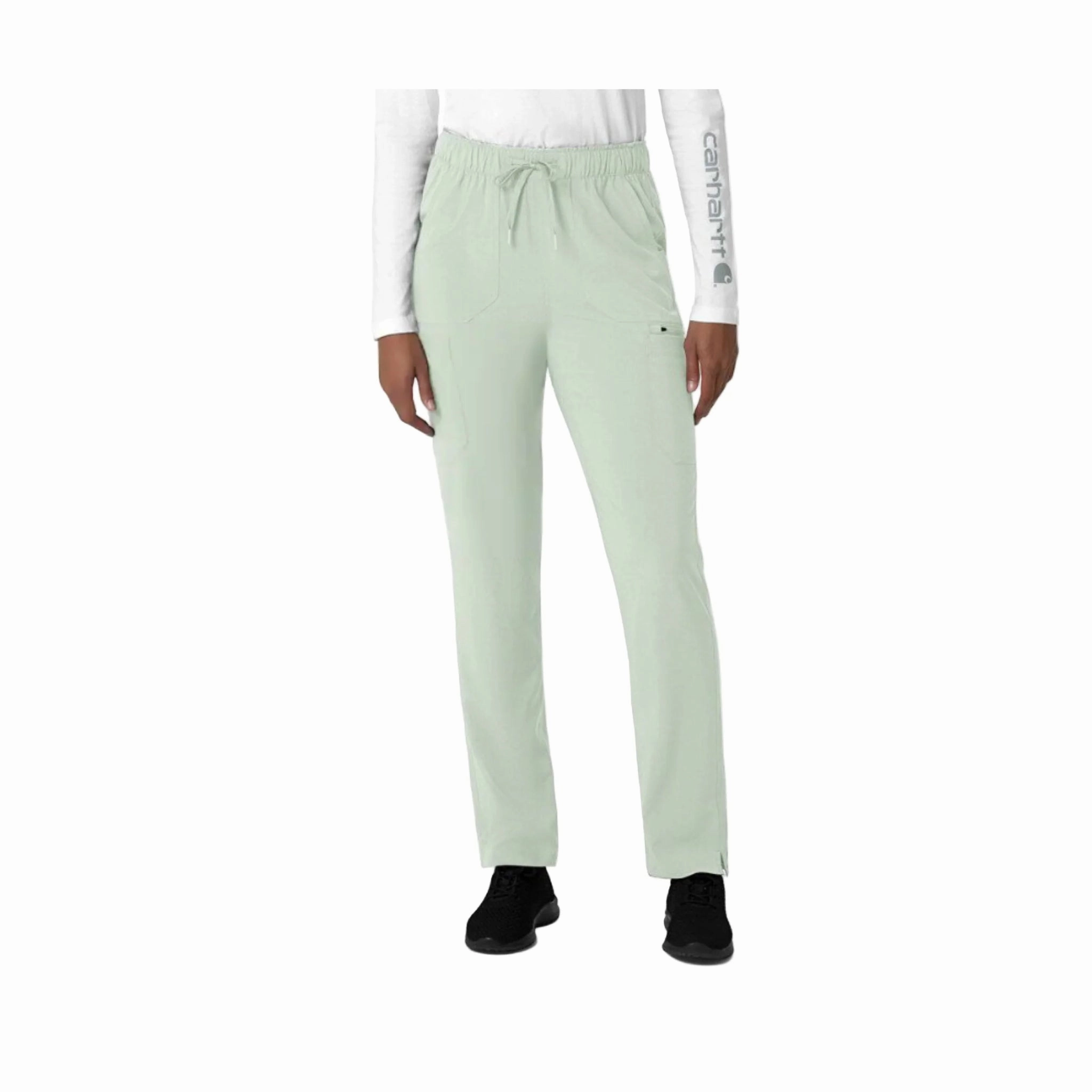 Carhartt Women's Force Cross Flex Straight Leg Cargo Scrub Pant - Fresh Mint Anti Friction Lining Side slits