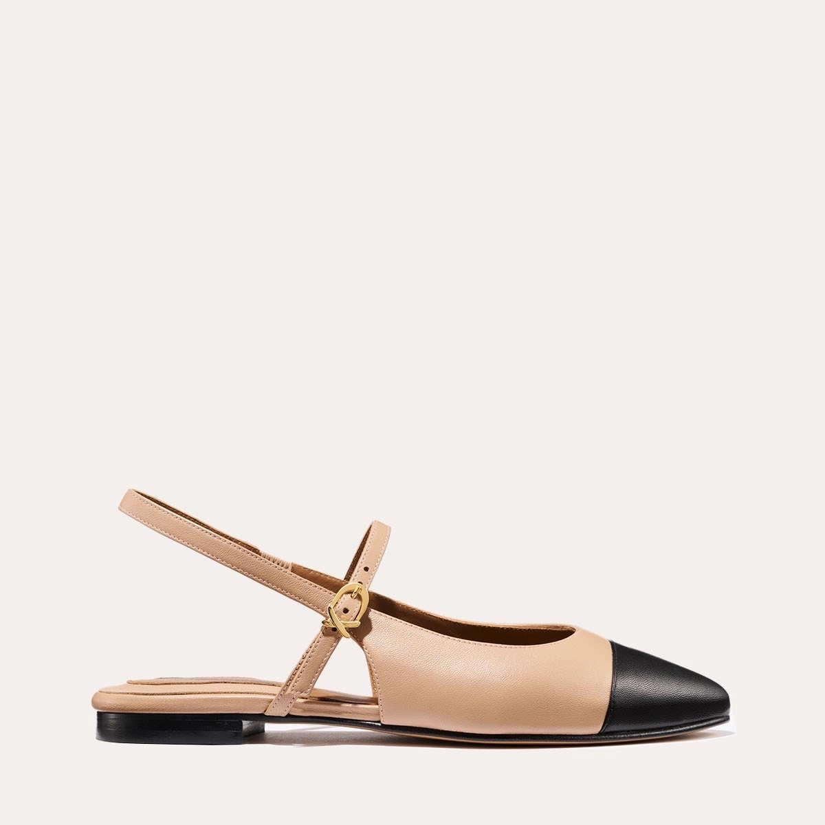 Flexible Support Shoes Comfortable Sole The Crosby Sling - Dune and Black Nappa