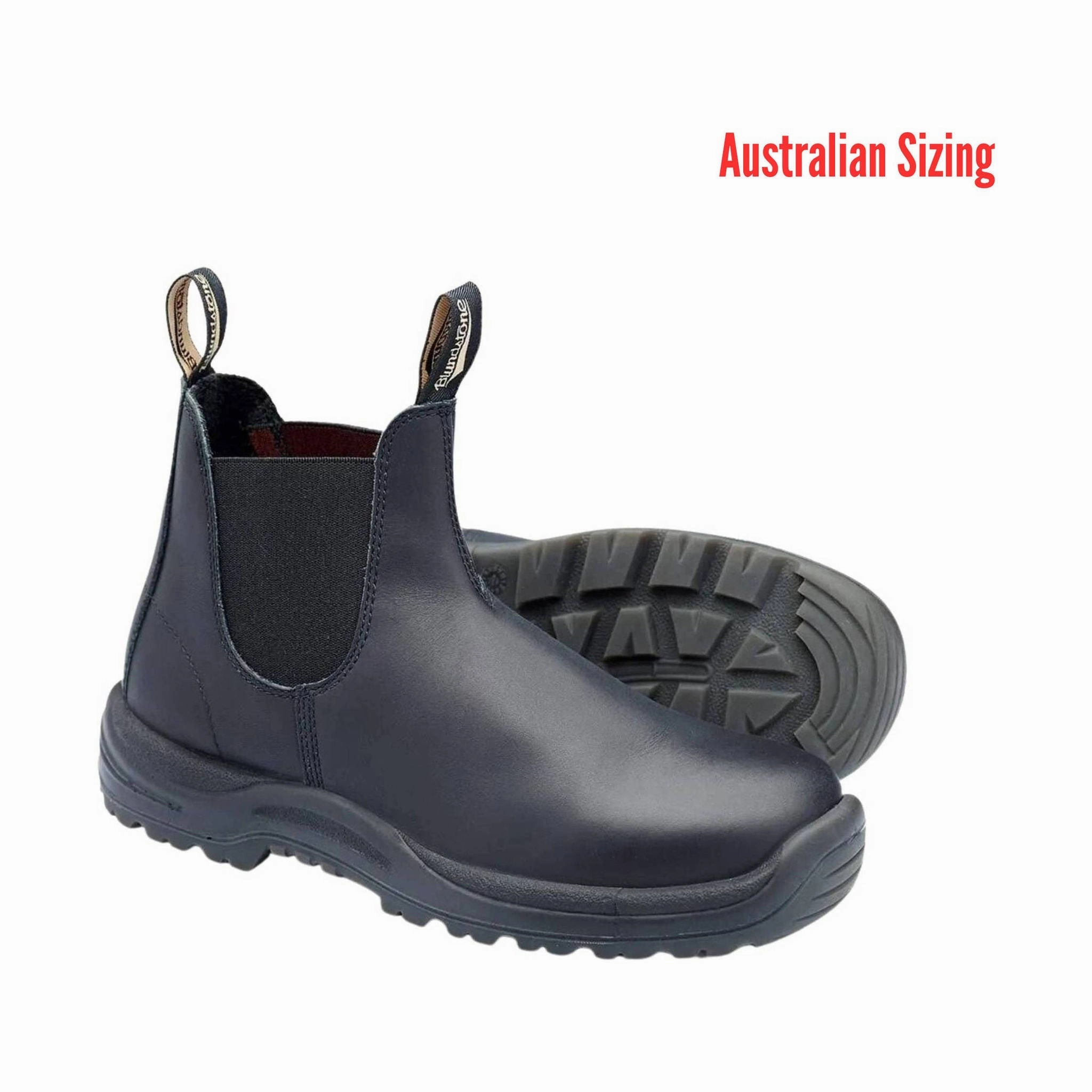 Blundstone Unisex Work Safety Boot Steel Toe - Black Flex Groove Engineering Comfort Lining Rainy Days