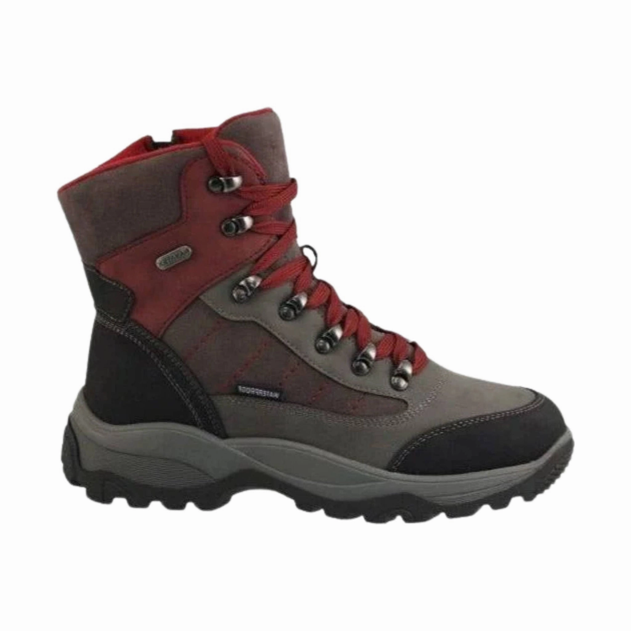 Washable Navatex Women's Hiker Winter Boots - Charcoal/Burgundy/Black