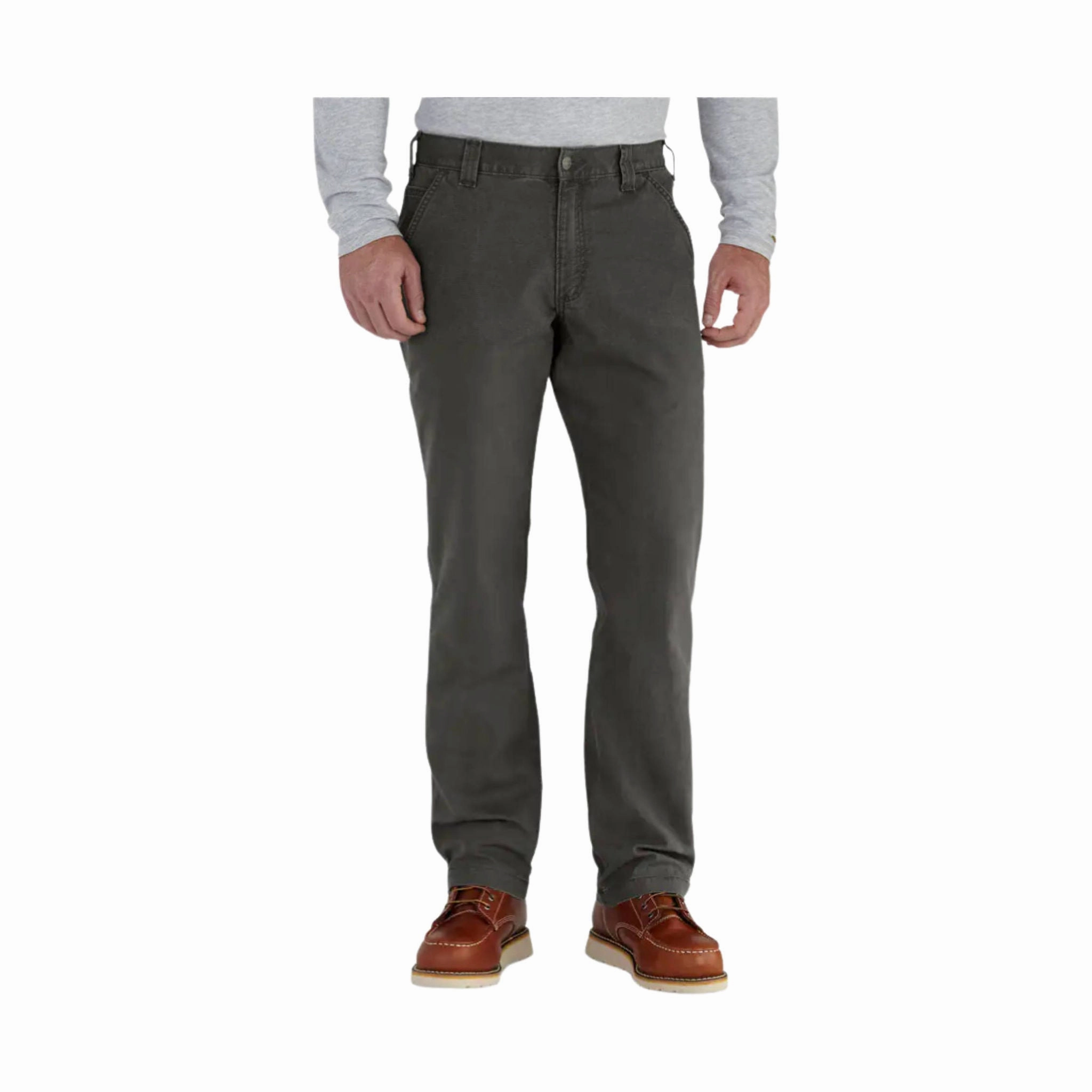 Carhartt Men's Rugged Flex? Rigby Relaxed Fit Pant - Peat Light wash Mid-rise fit