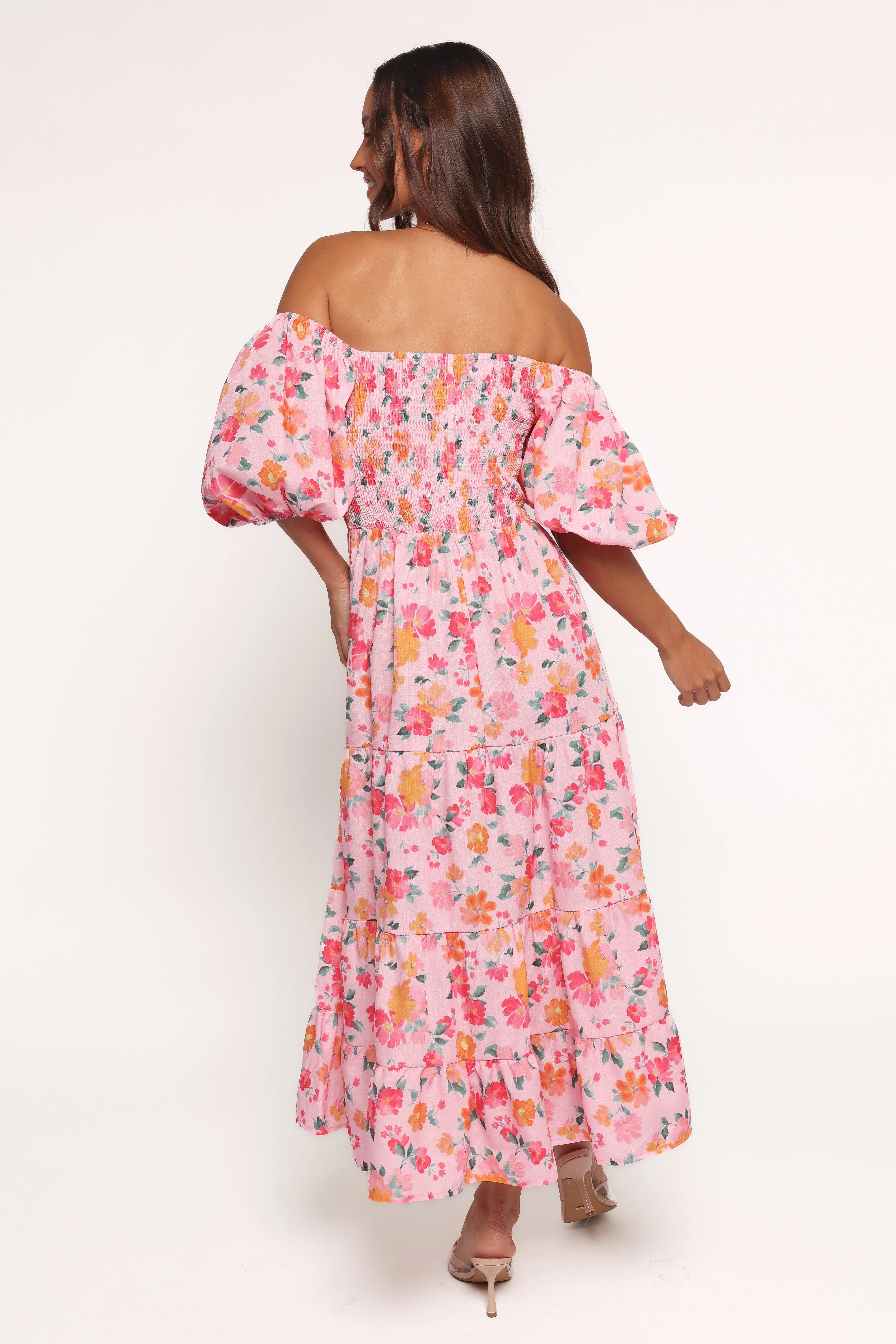 Soliel Midi Dress - Pink Floral Modern Appearance